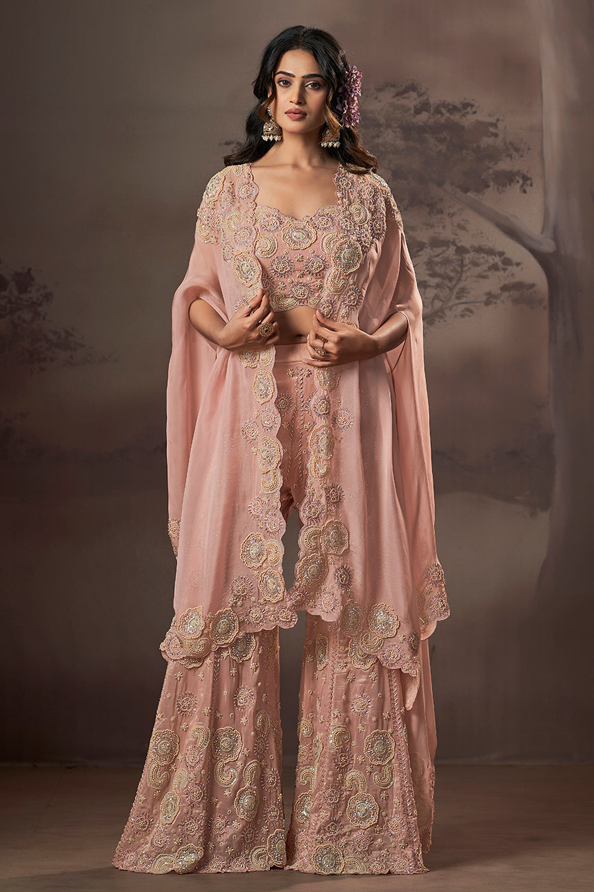 Blush Rosette Sharara Set