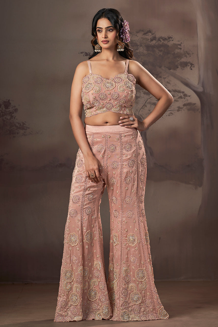 Blush Rosette Sharara Set