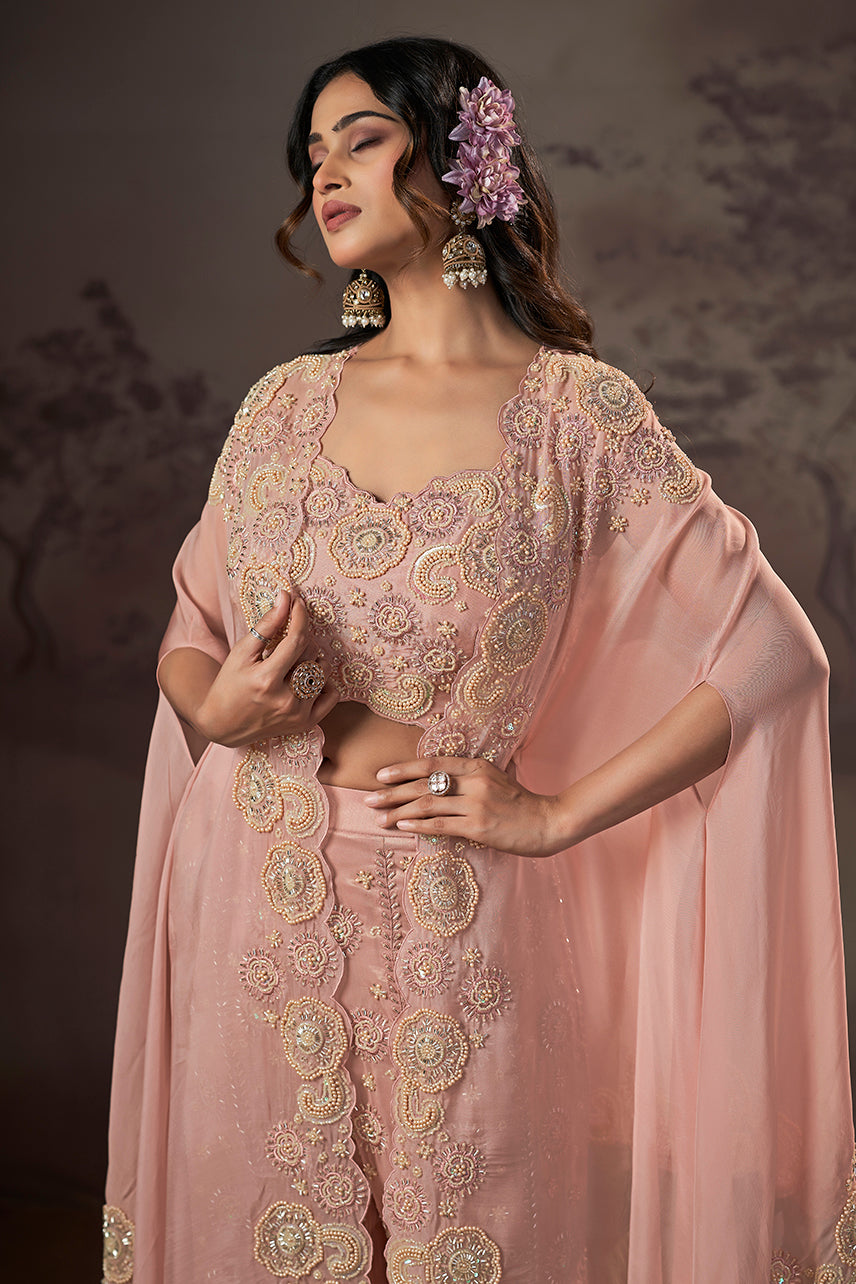 Blush Rosette Sharara Set