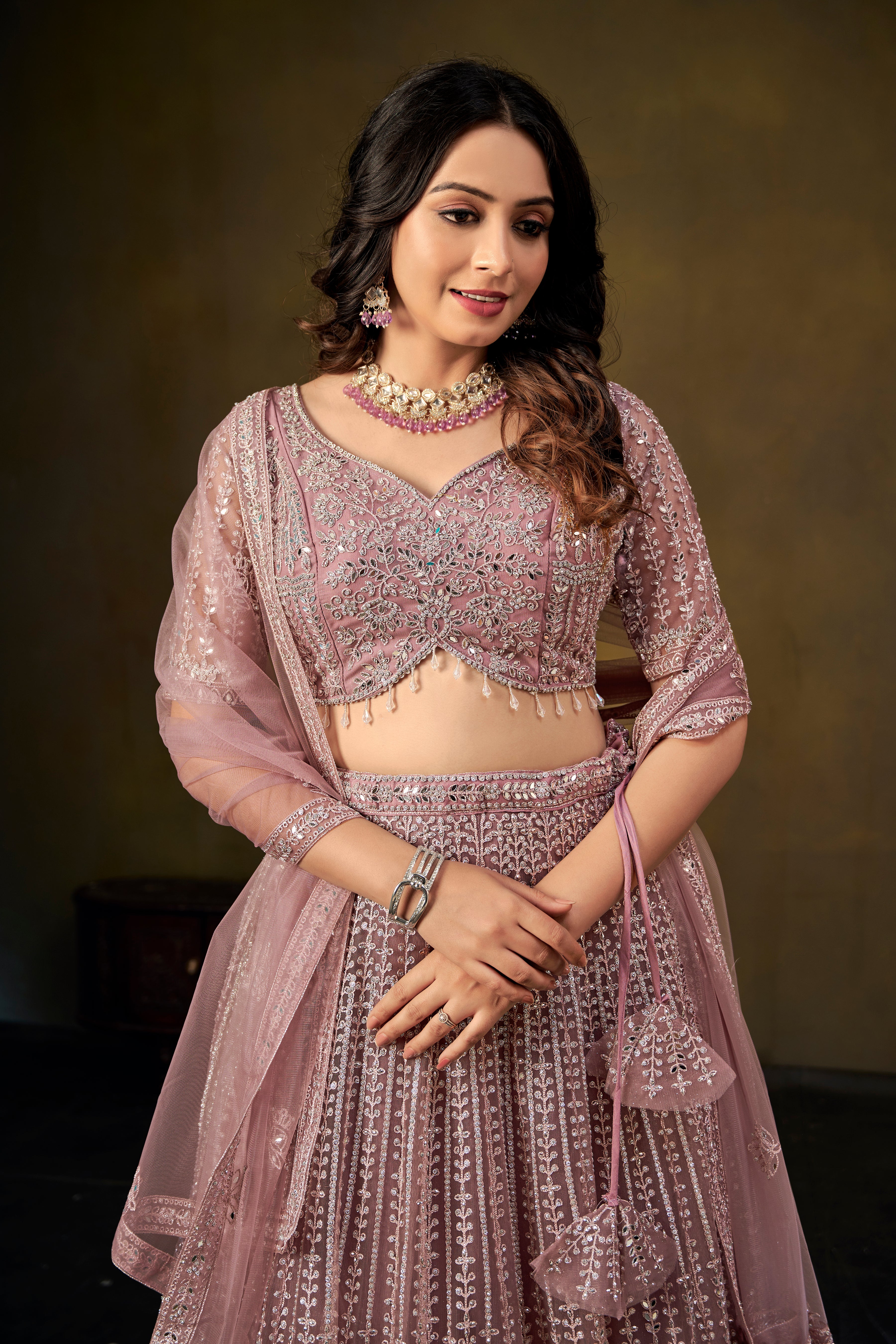 Blush Crystal Lehenga Set