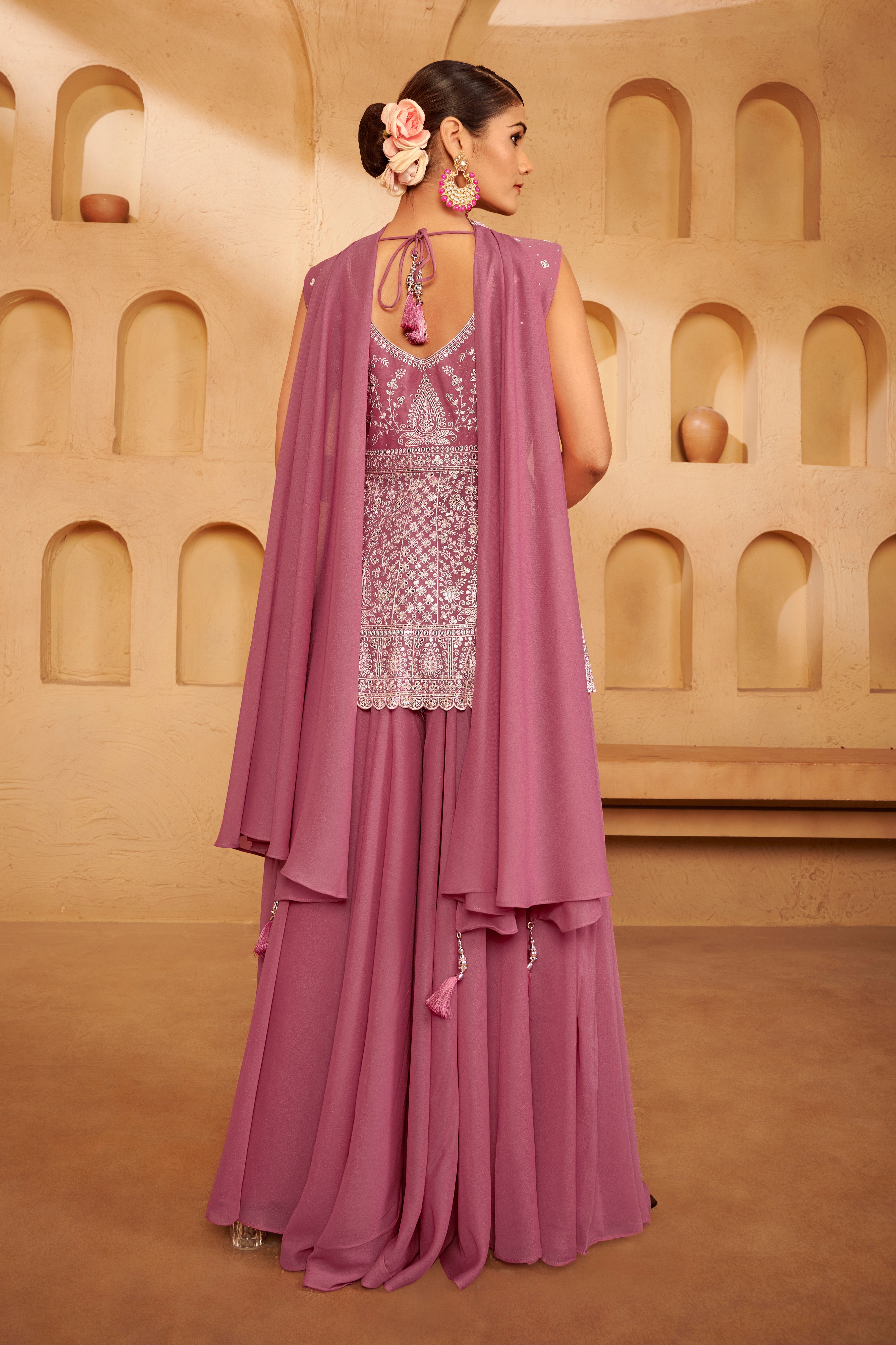 Blush Mauve Sharara Set