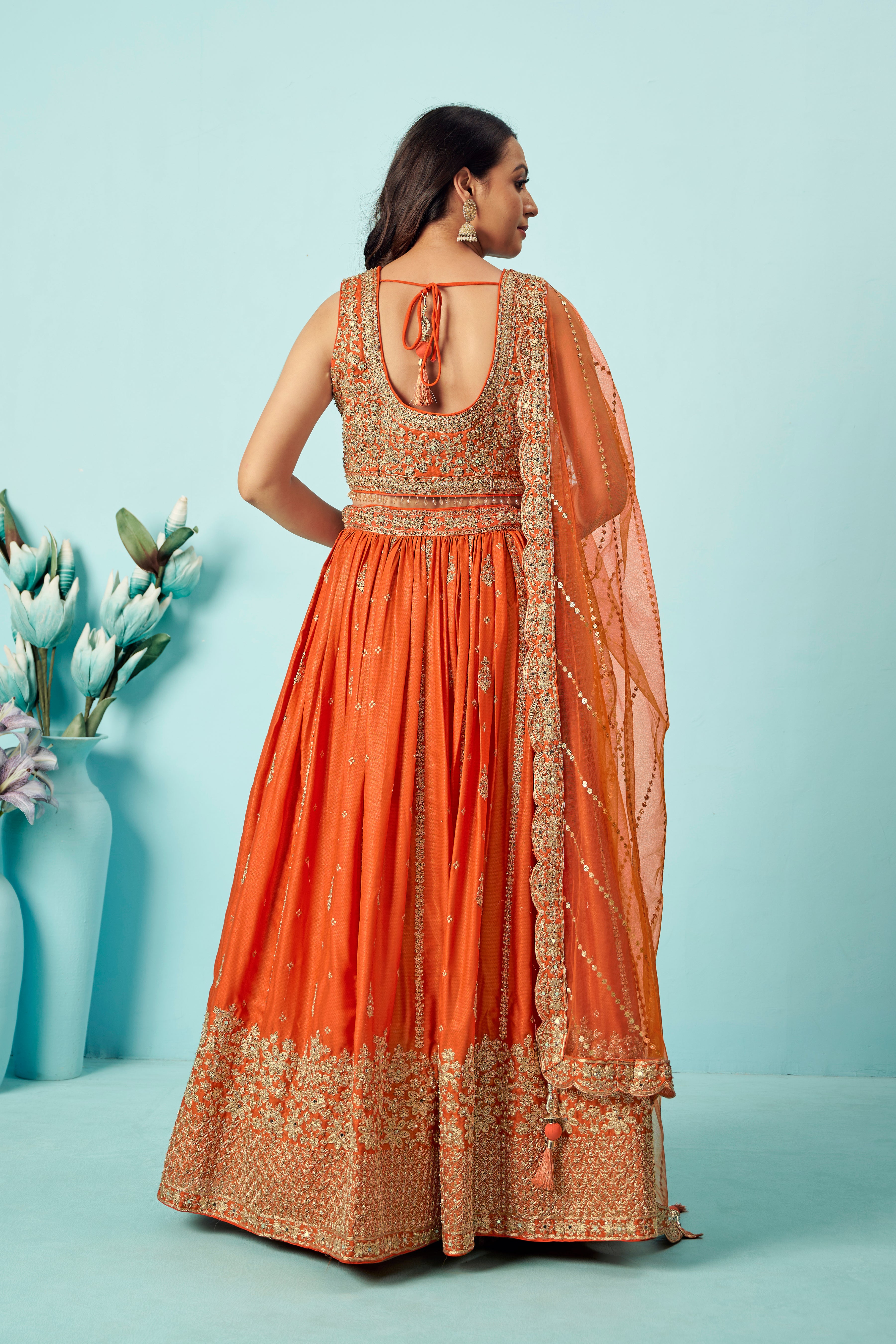 Coral Ember Lehenga Set