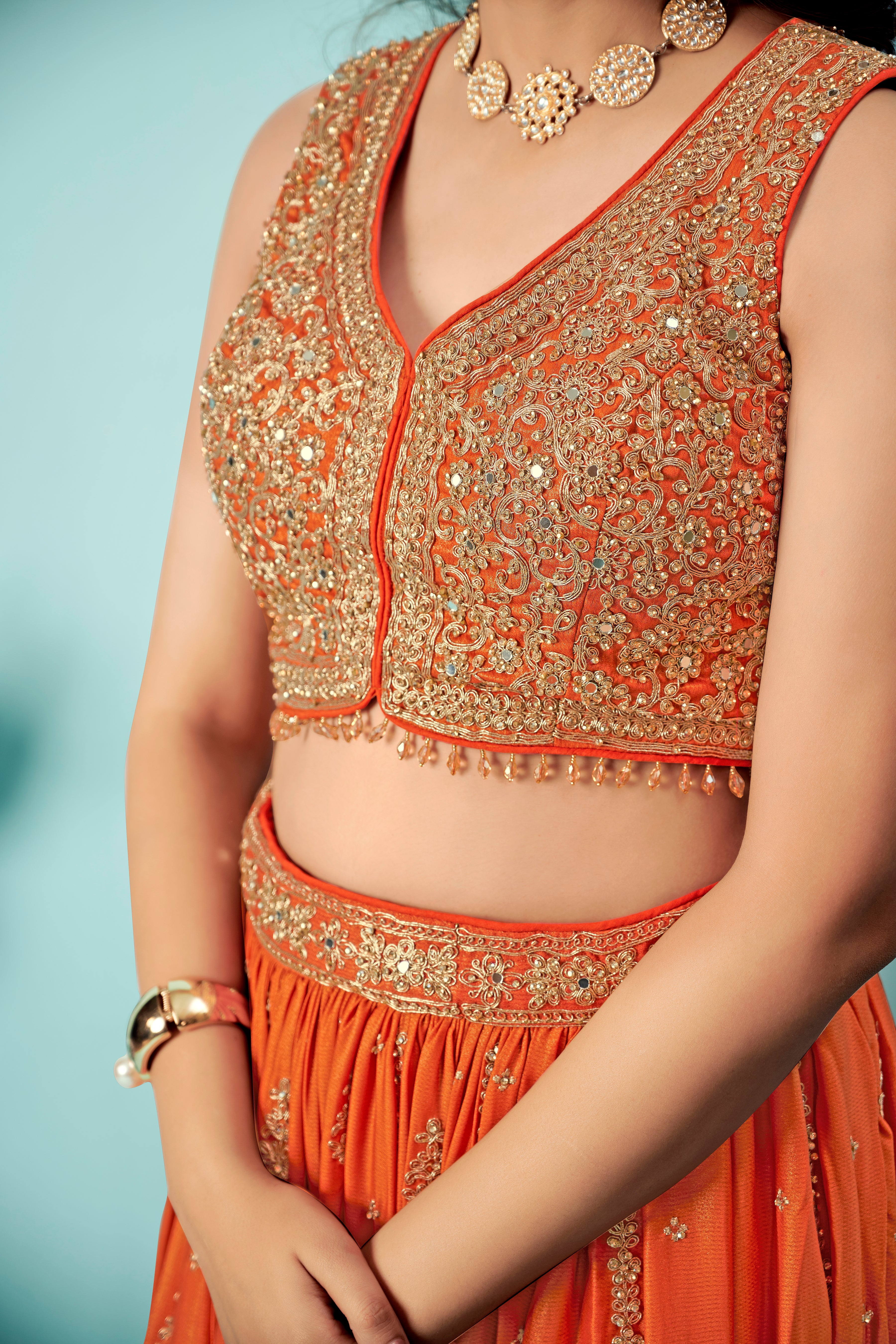 Coral Ember Lehenga Set