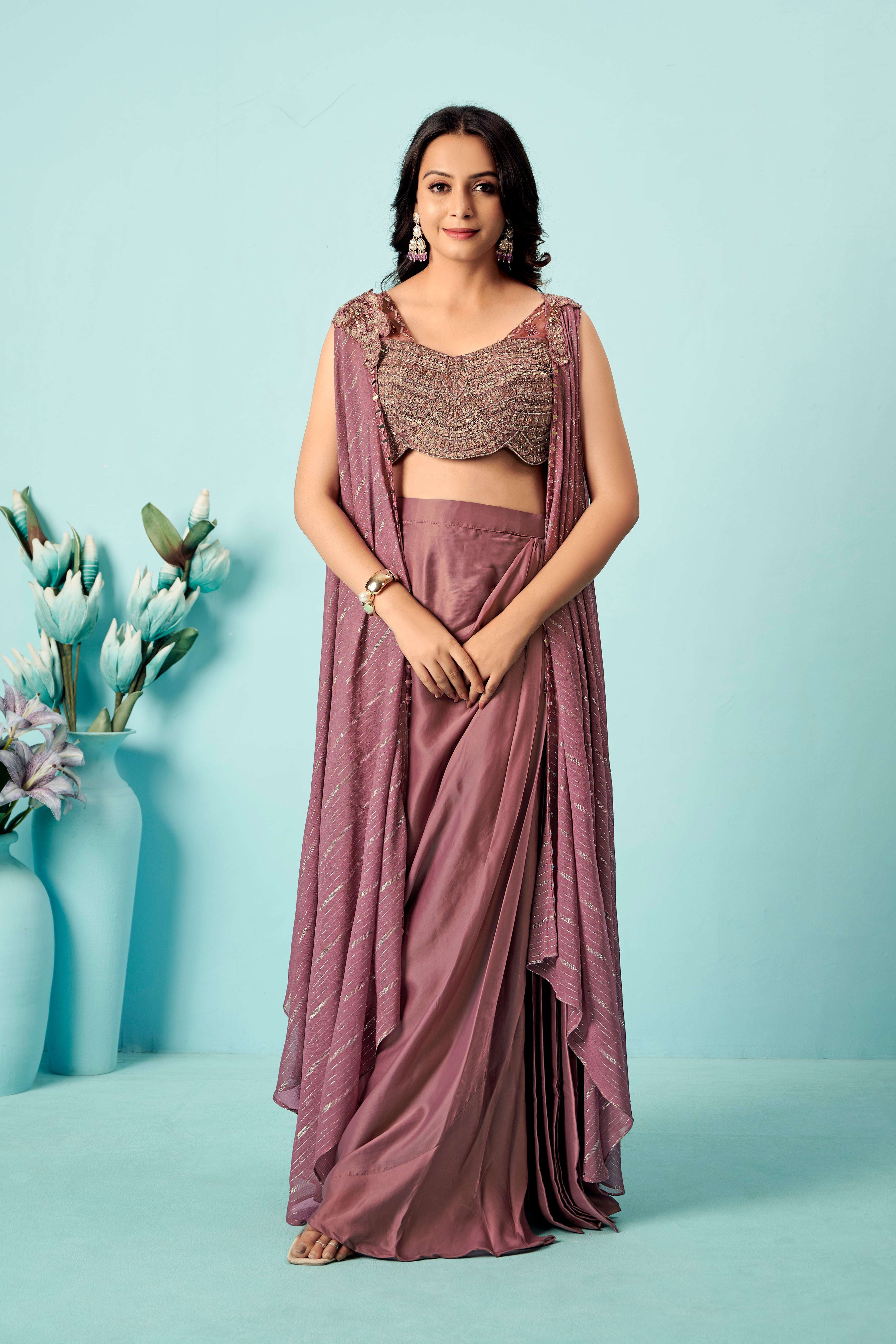 Dusty Mauve Cape Drape Set