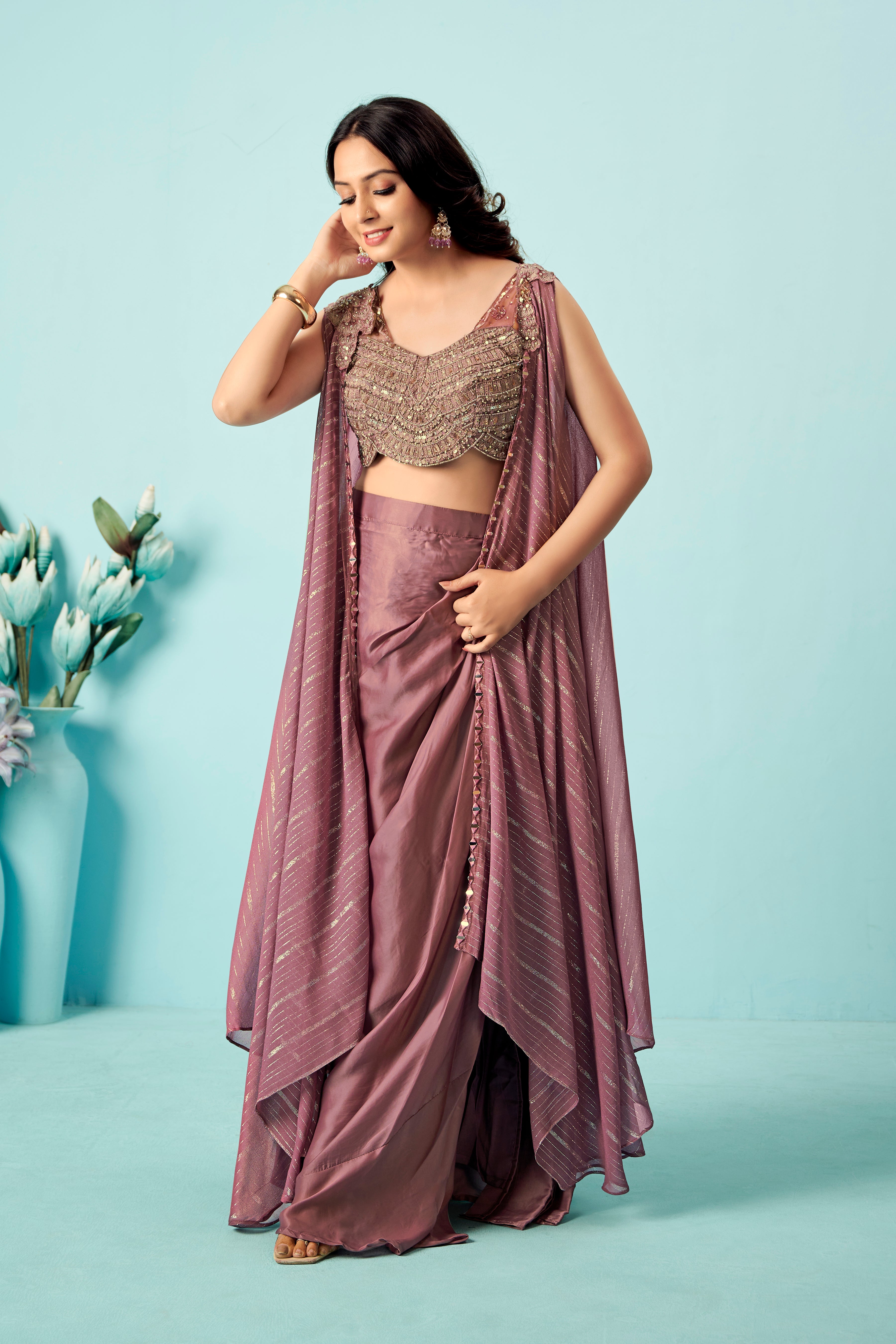 Dusty Mauve Cape Drape Set