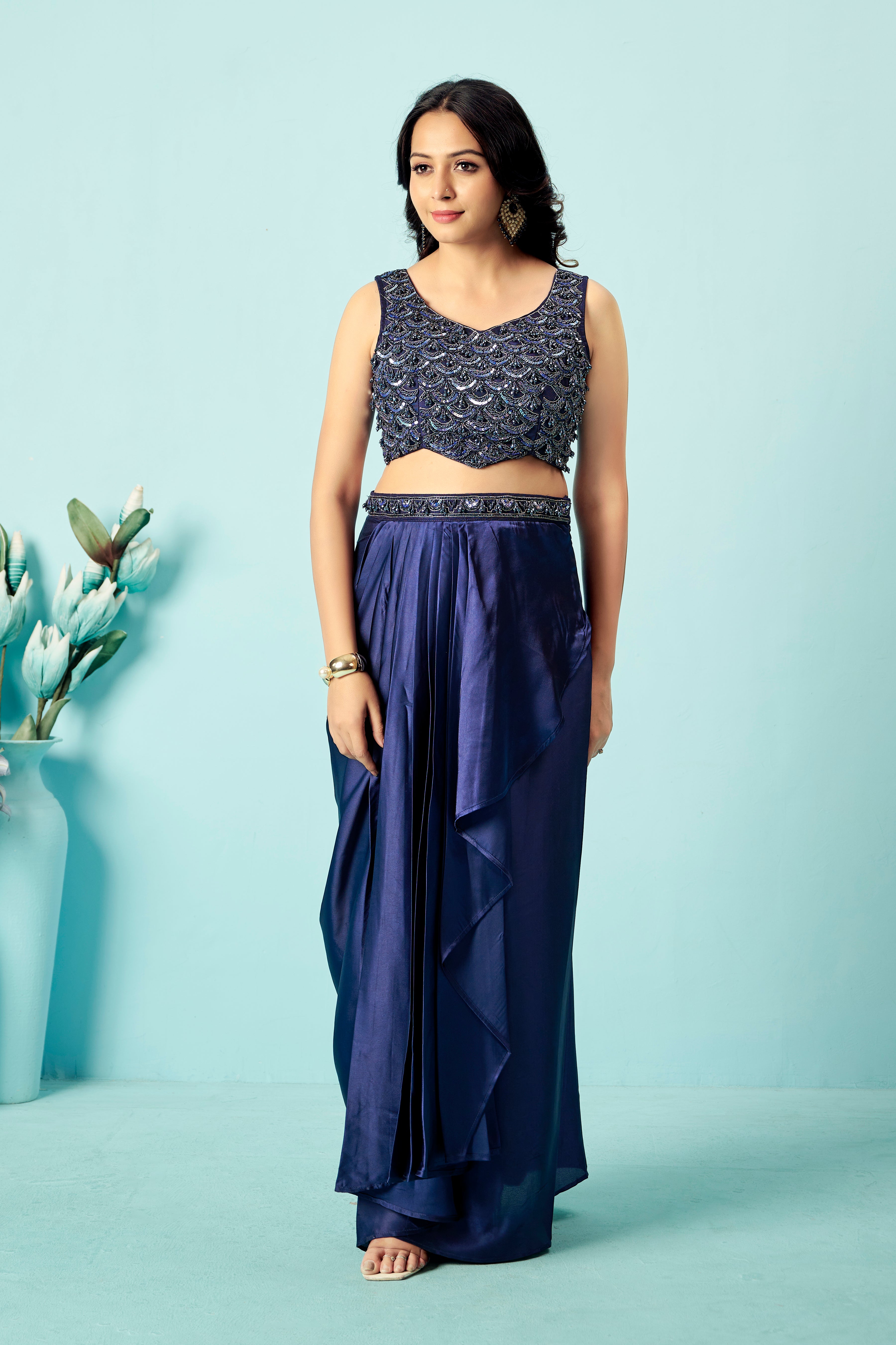 Sapphire Sheen Drape Set