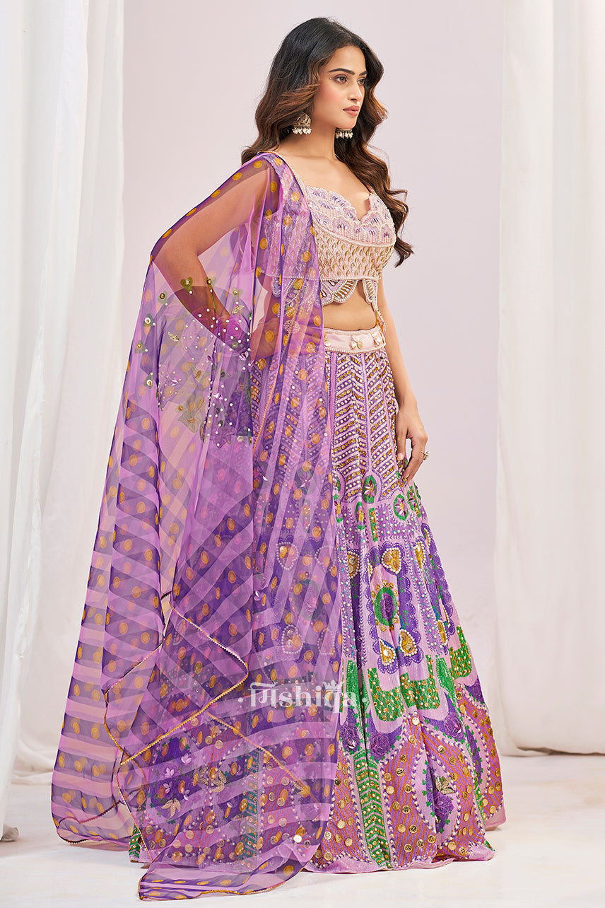 Lavender Mosaic Lehenga Set