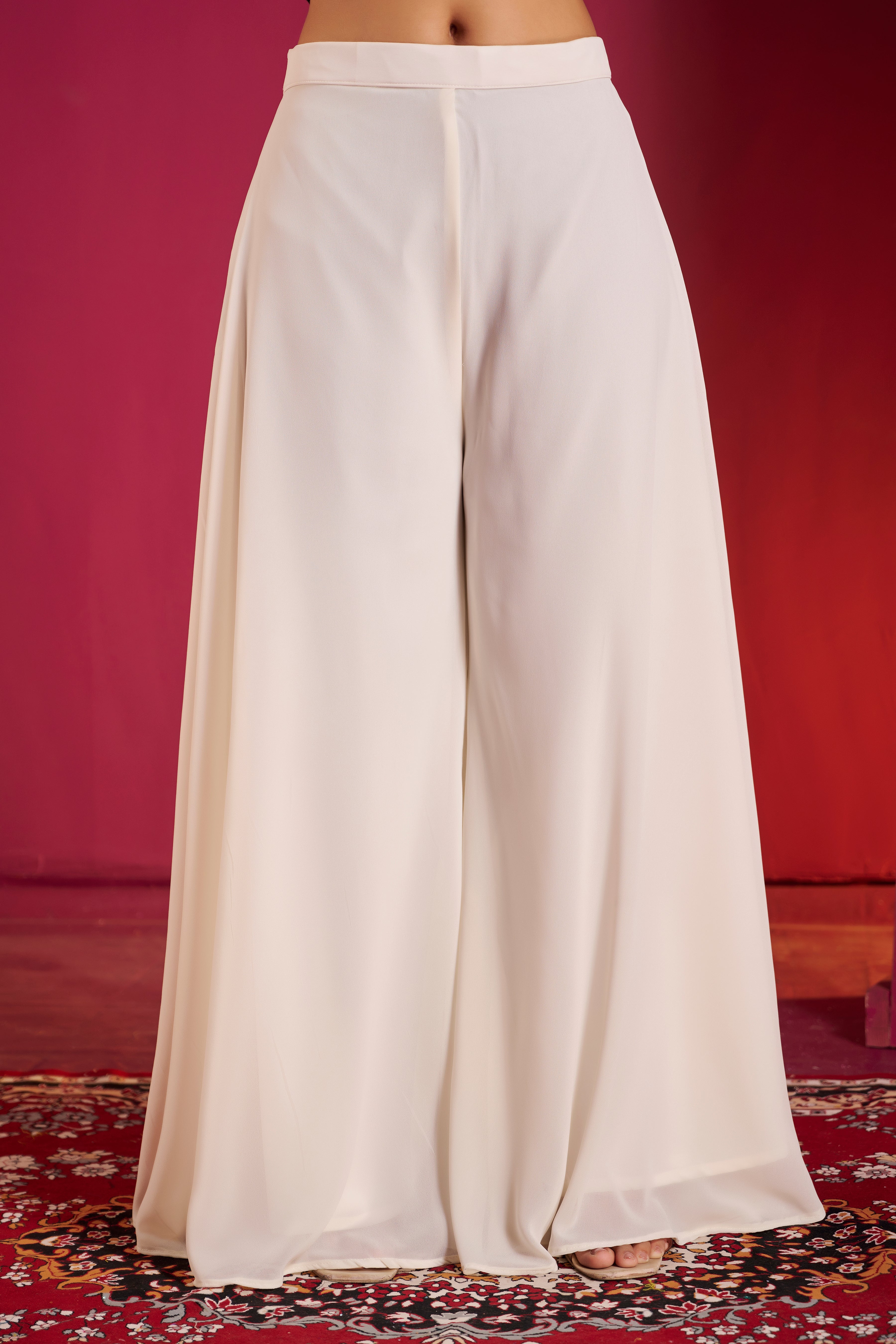 Ivory Embroidered Sharara Set