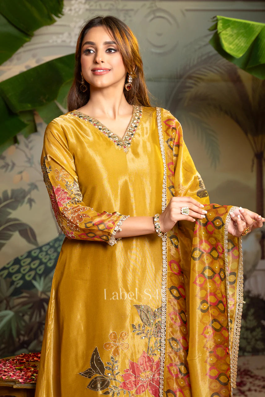 Golden Bloom Kurta Set