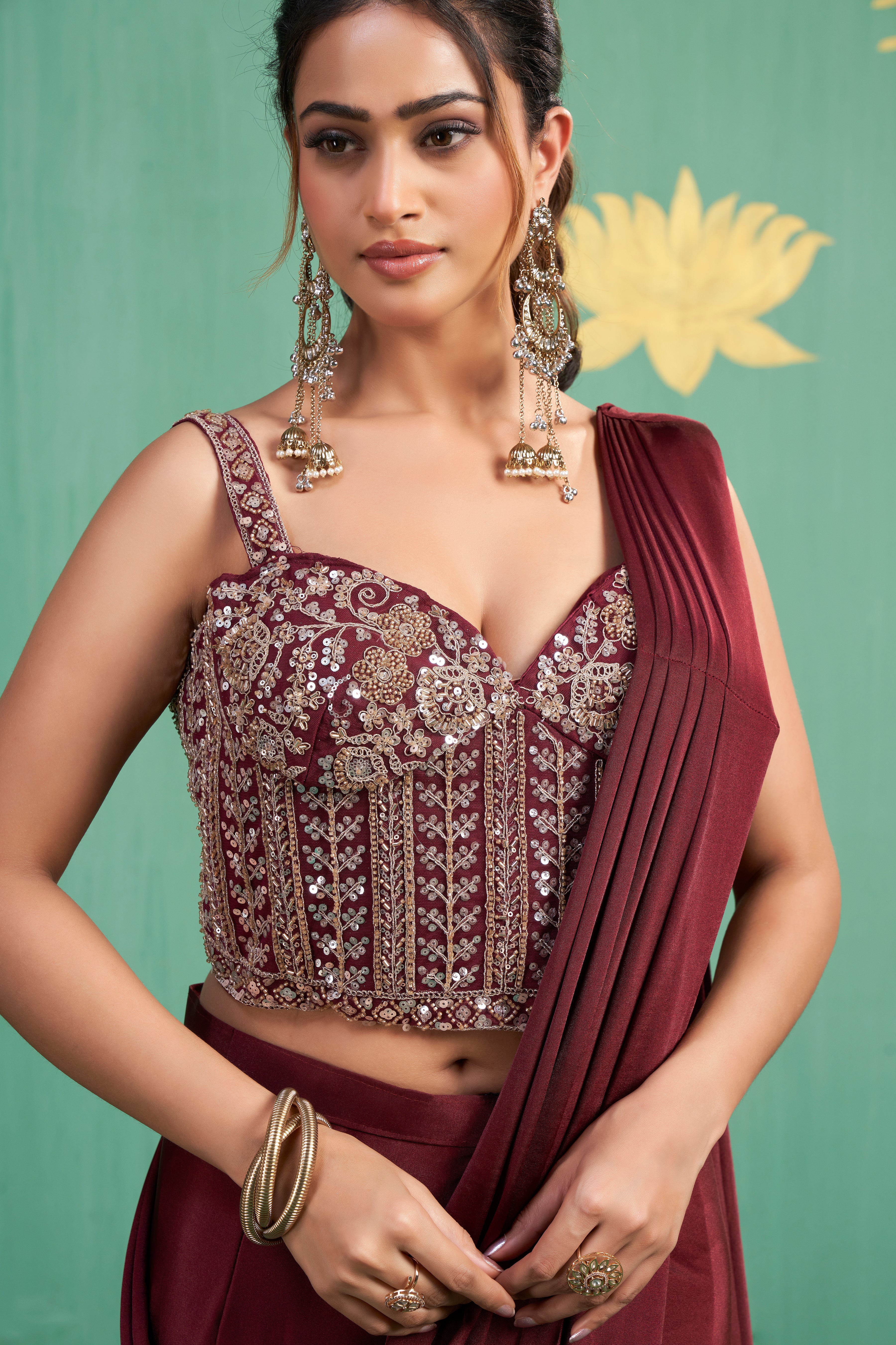 Merlot Muse Saree Gown