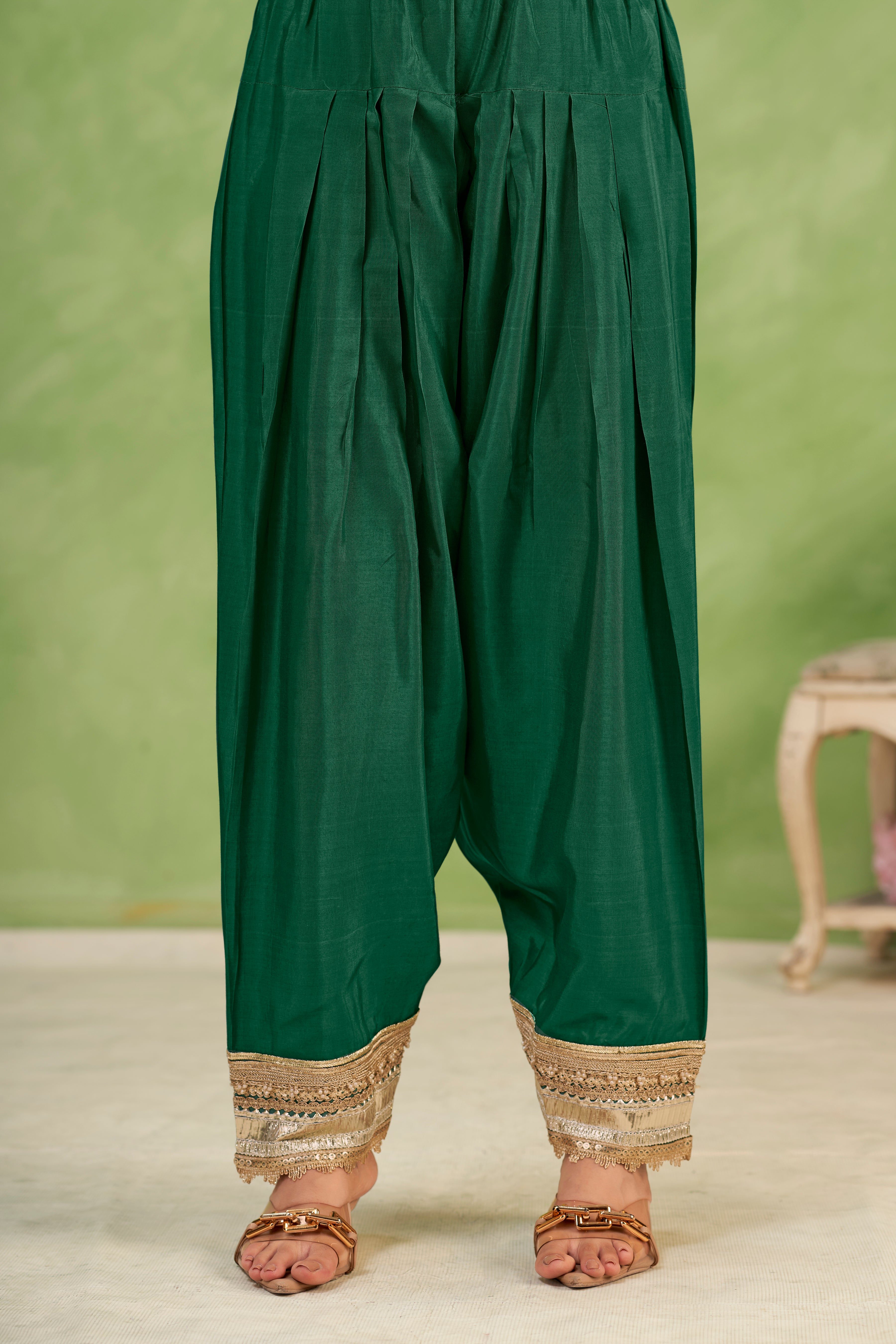 Emerald Mughal Printed Sharara Set