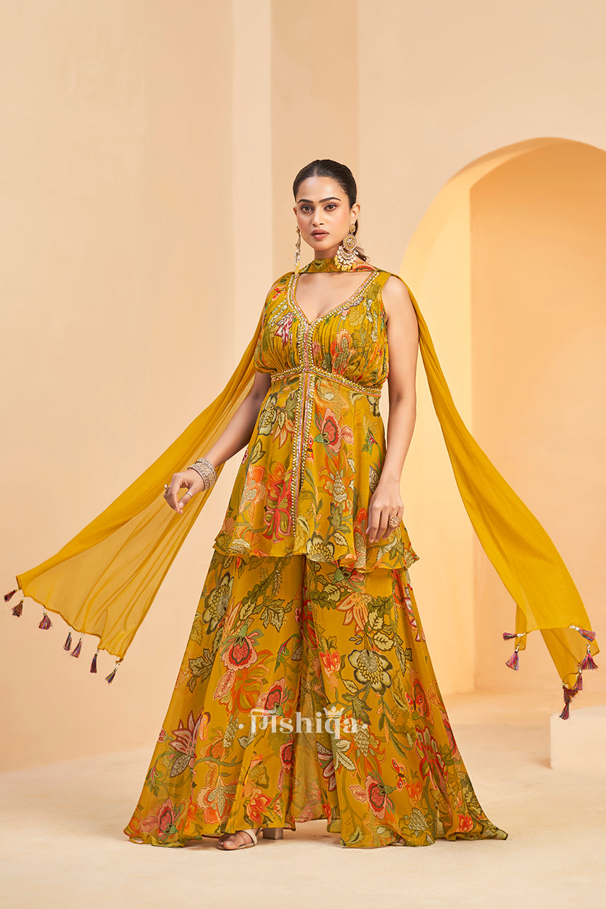 Mustard Garden Sharara Set