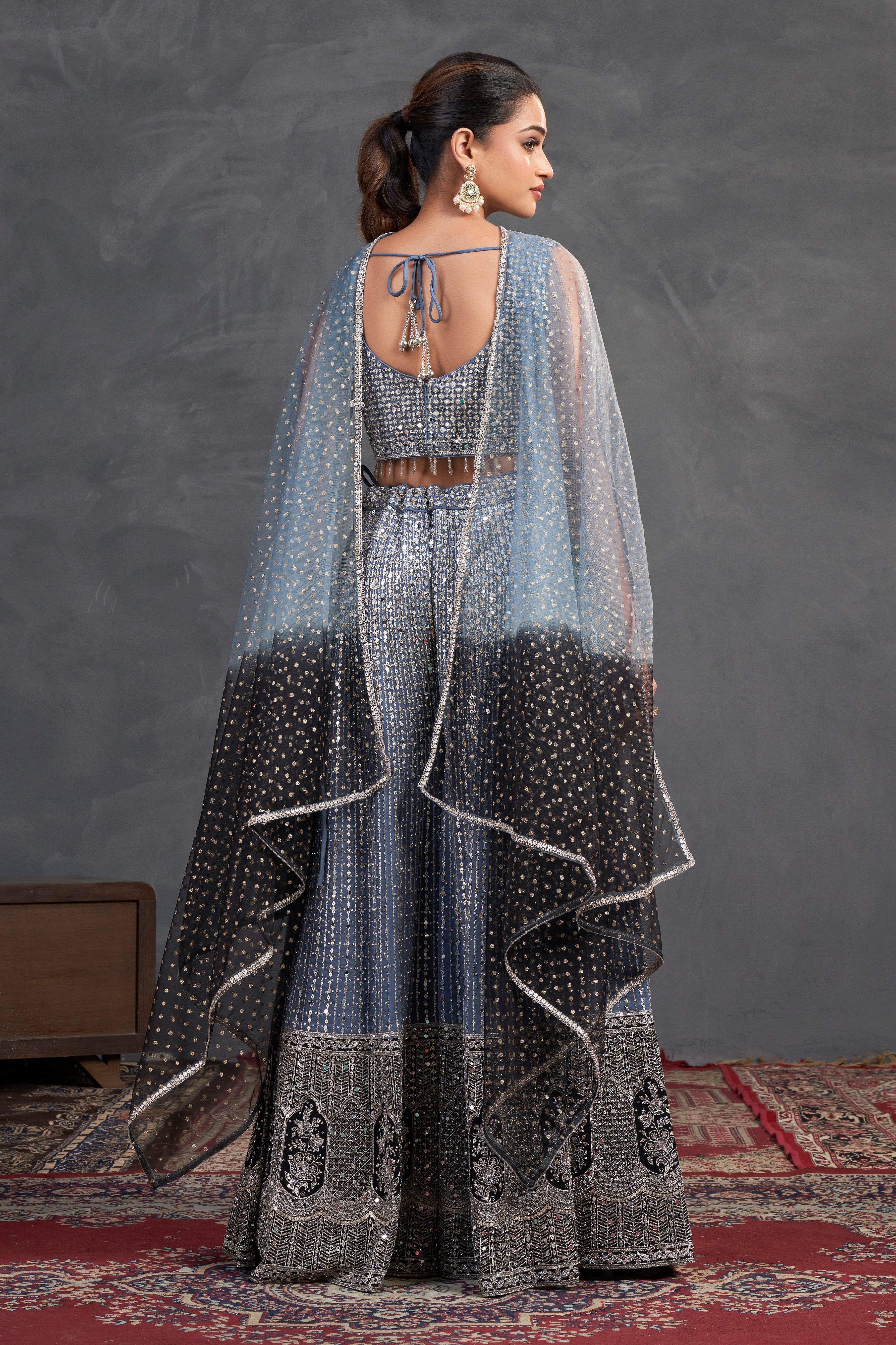 Slate Sparkle Sharara Set