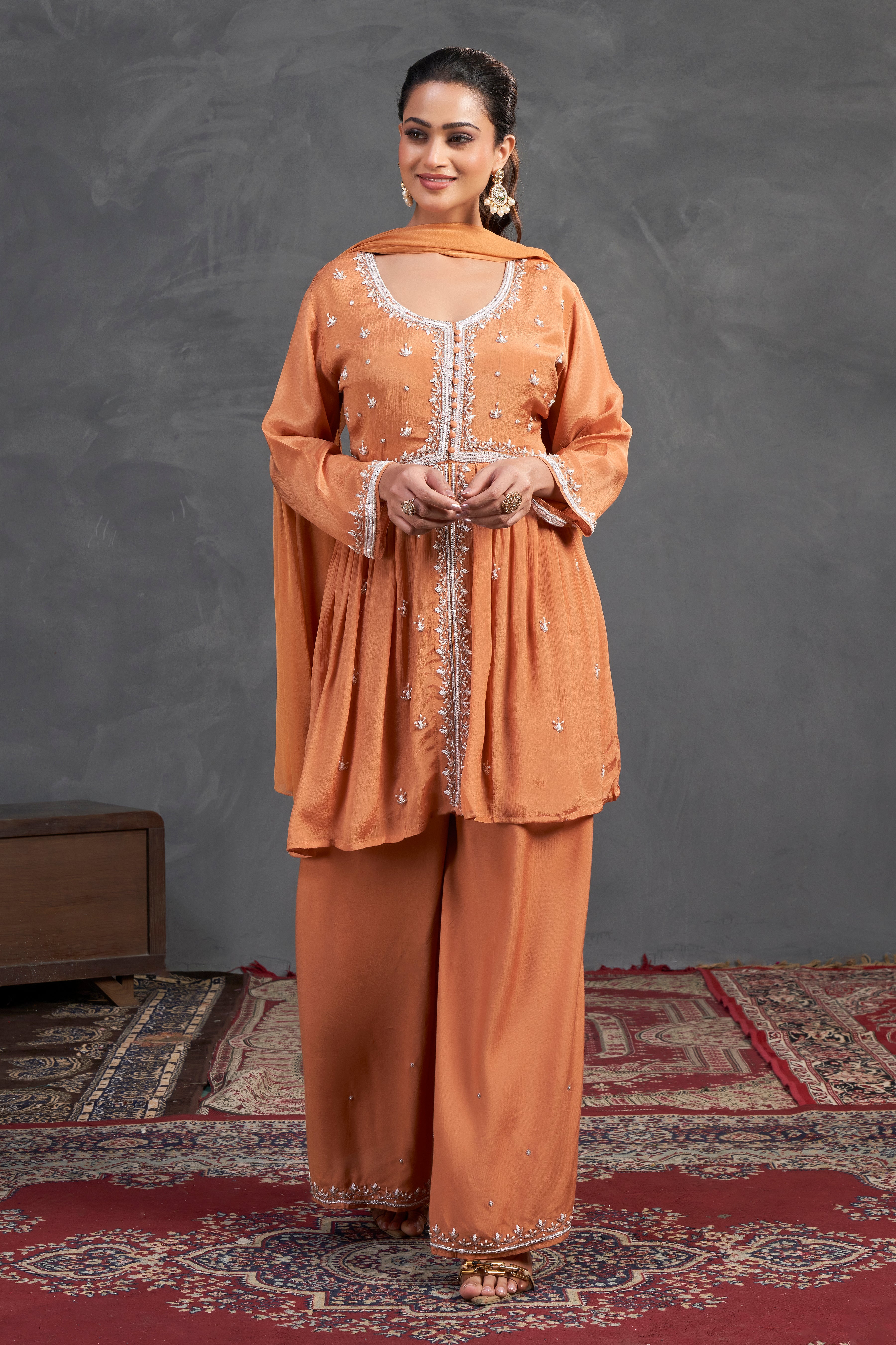 Peach Gleam Kurta Set