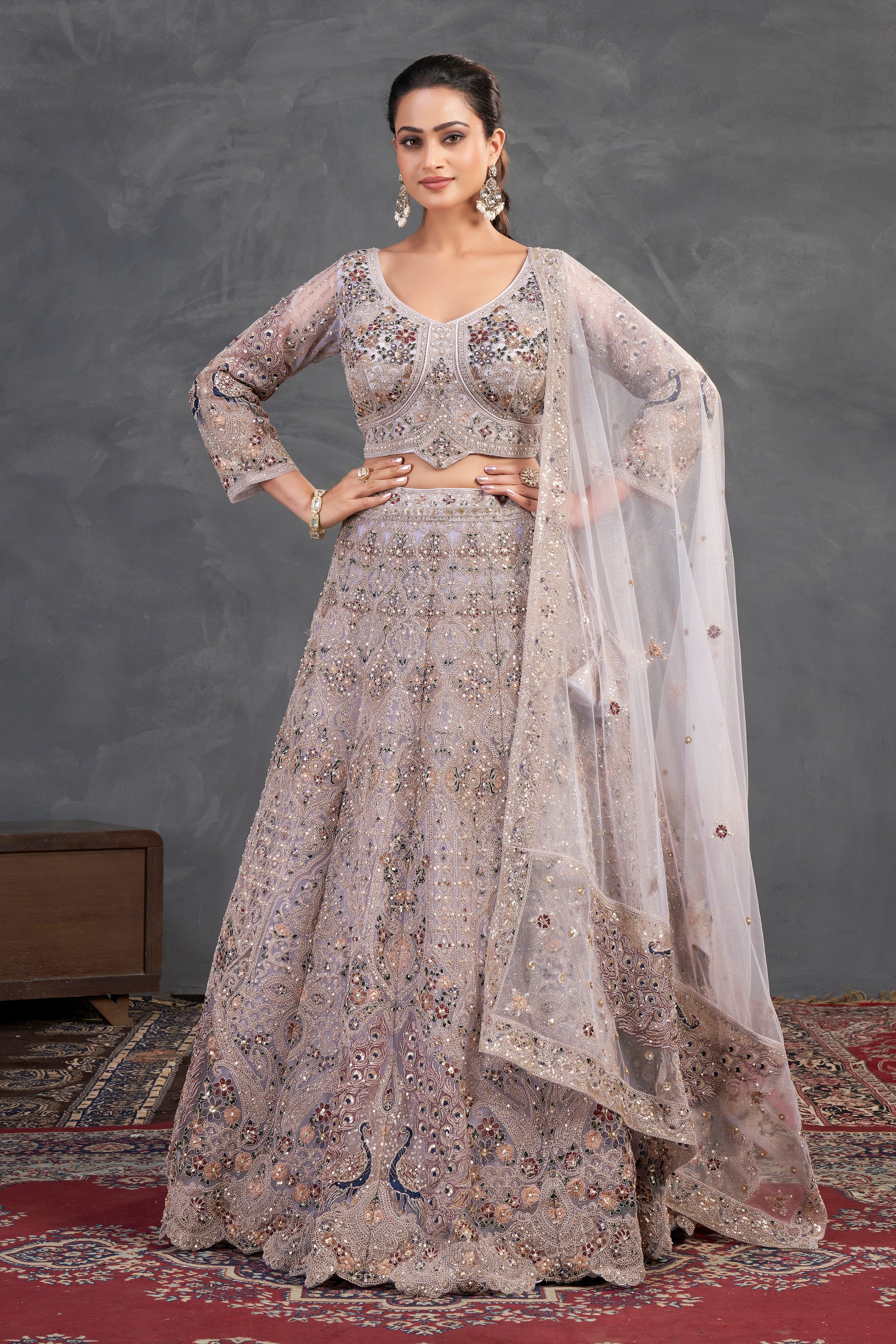 Lilac Heirloom Bridal Lehenga