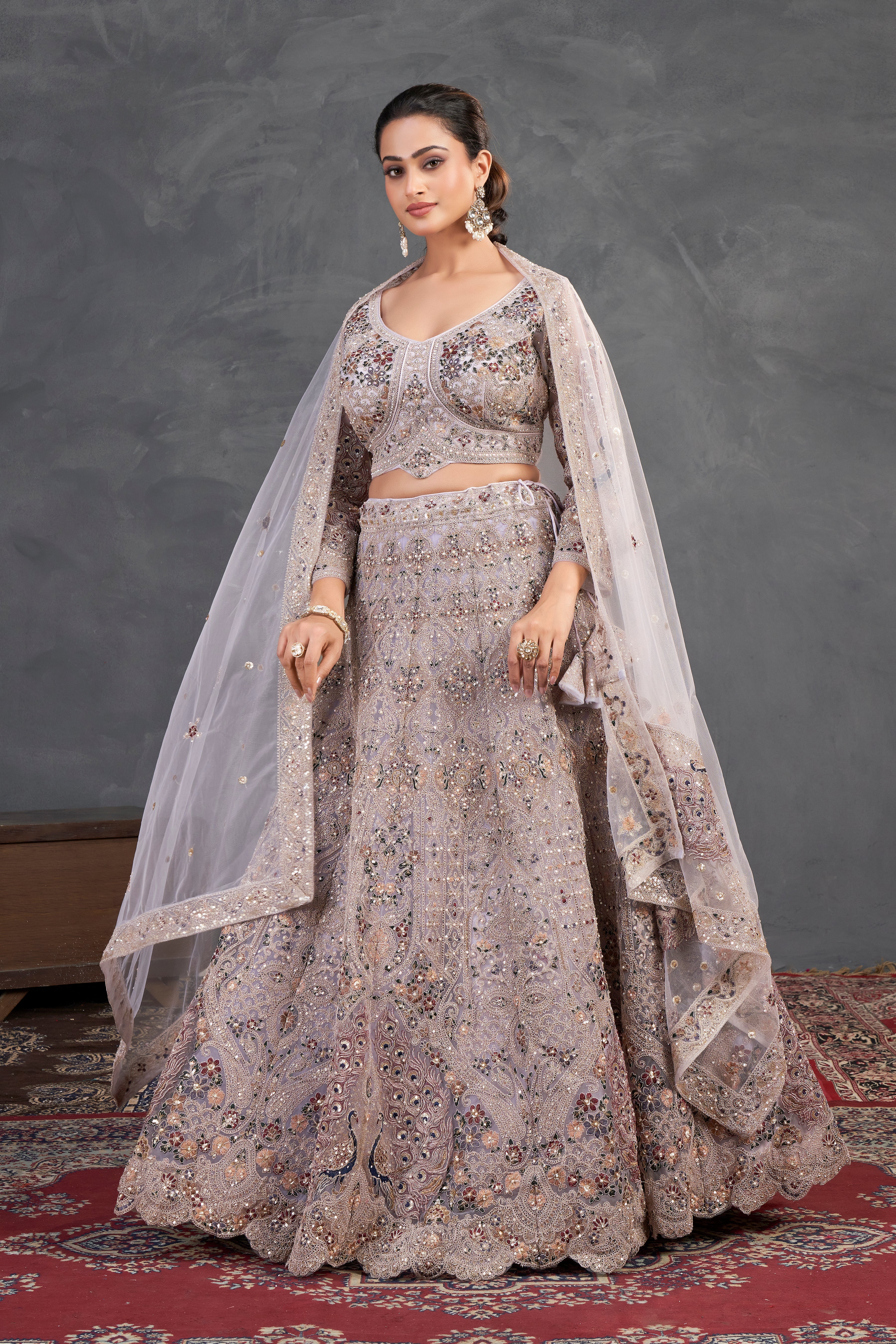 Lilac Heirloom Bridal Lehenga