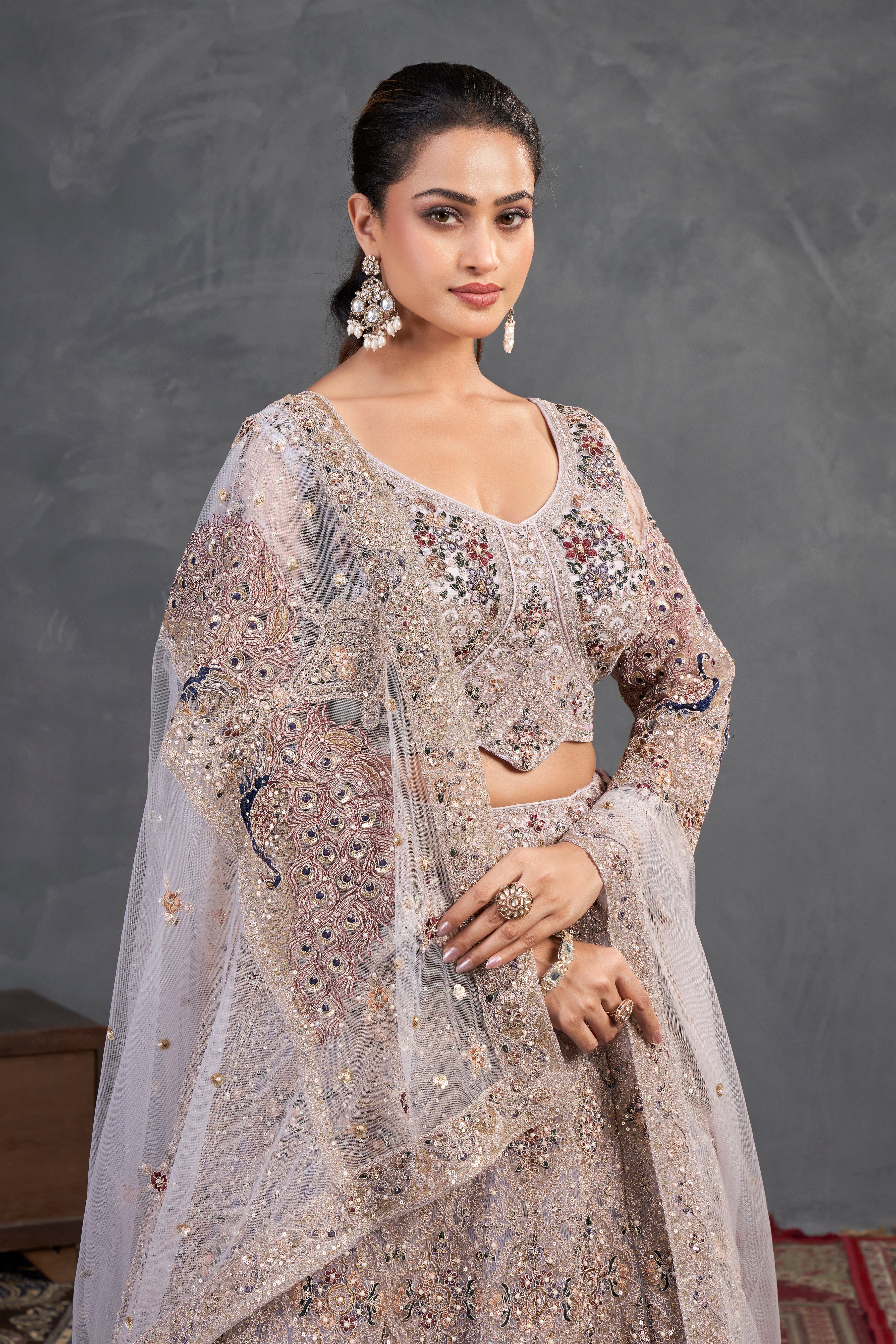 Lilac Heirloom Bridal Lehenga
