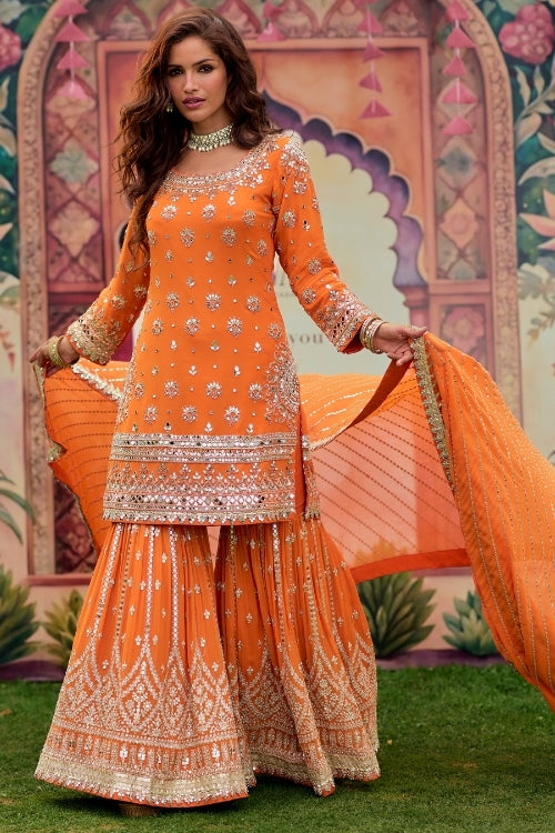 Amber Bloom Sharara Set