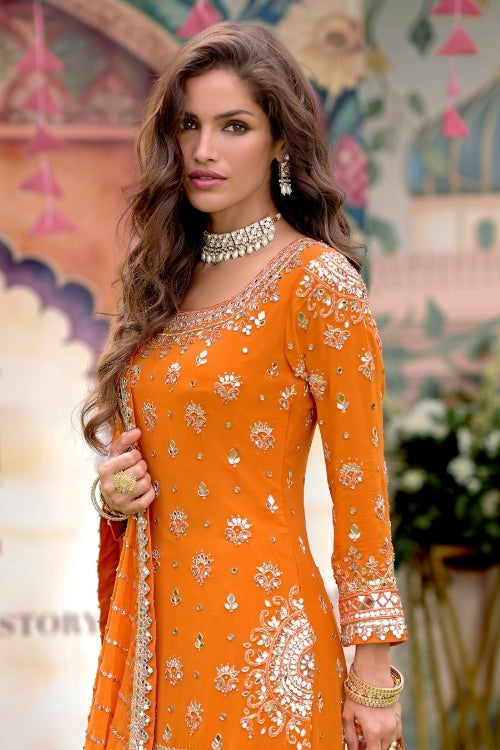 Amber Bloom Sharara Set