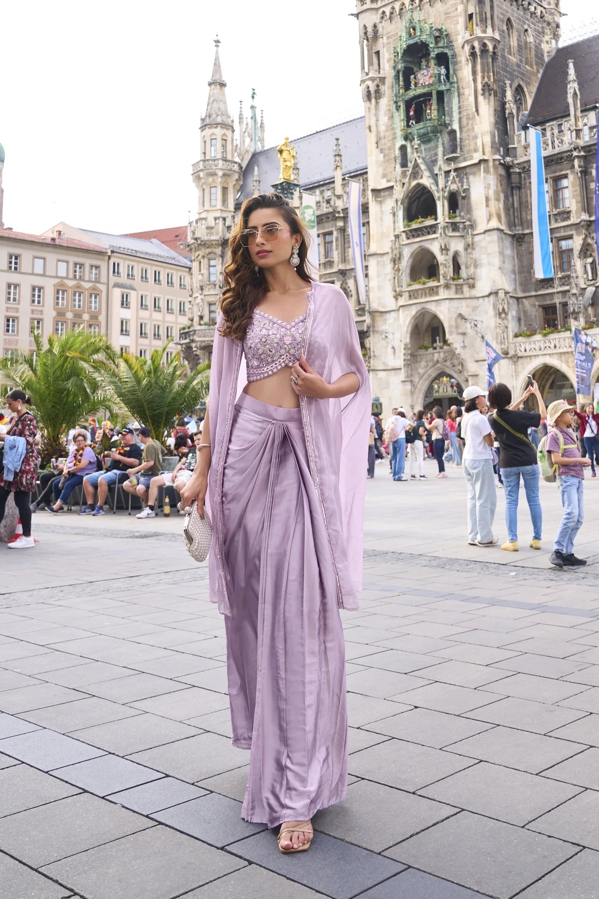 Lilac Hand-Embellished Drape Set