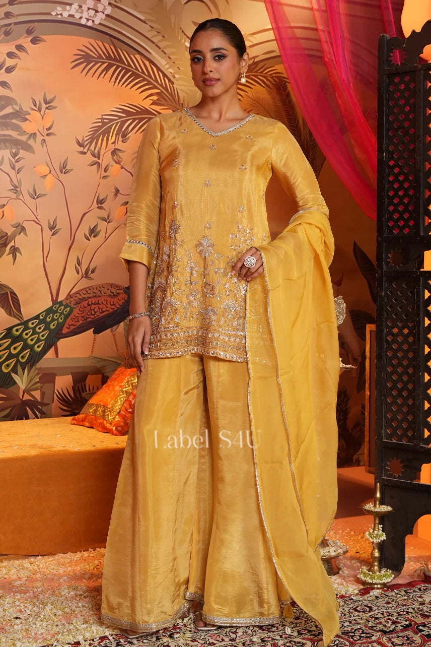 Mustard Glow Sharara Set