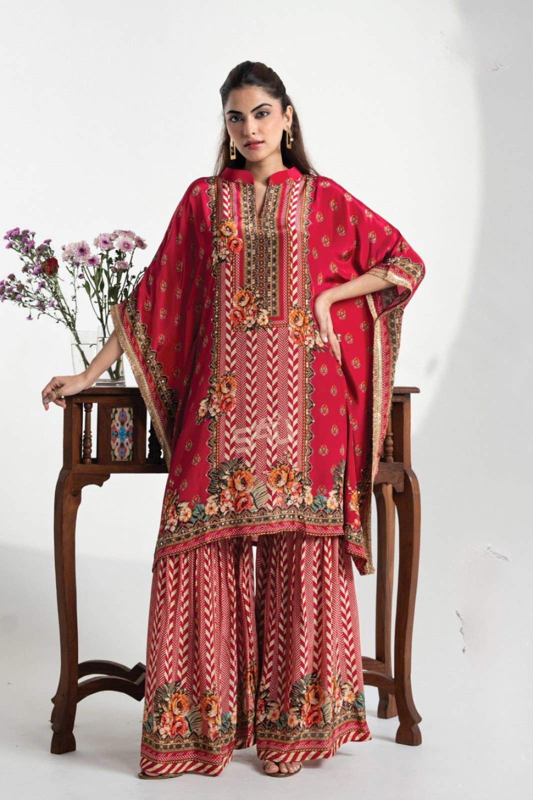 Crimson Royale Kaftan Set