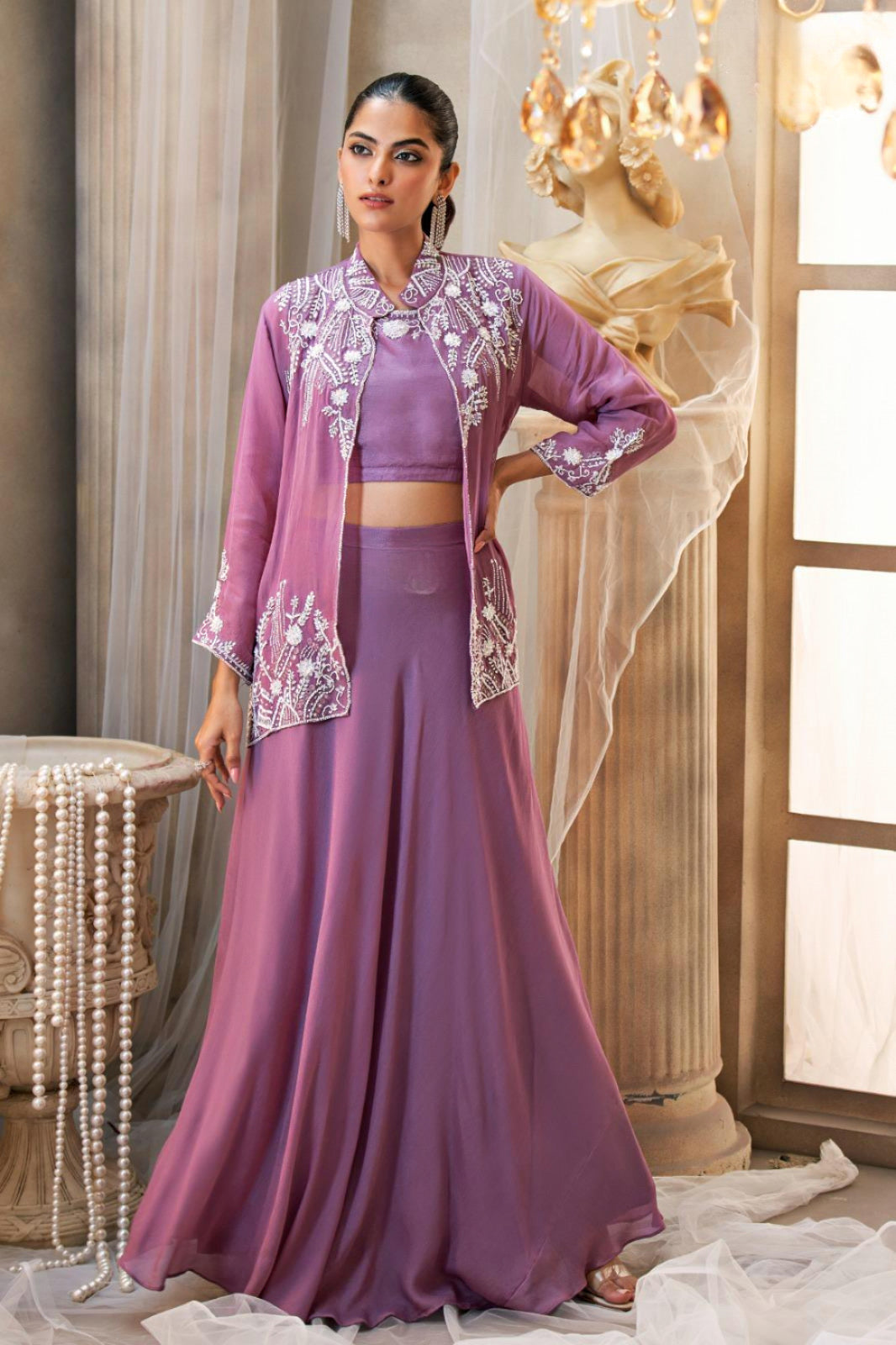 Lilac Pearl Jacket Set