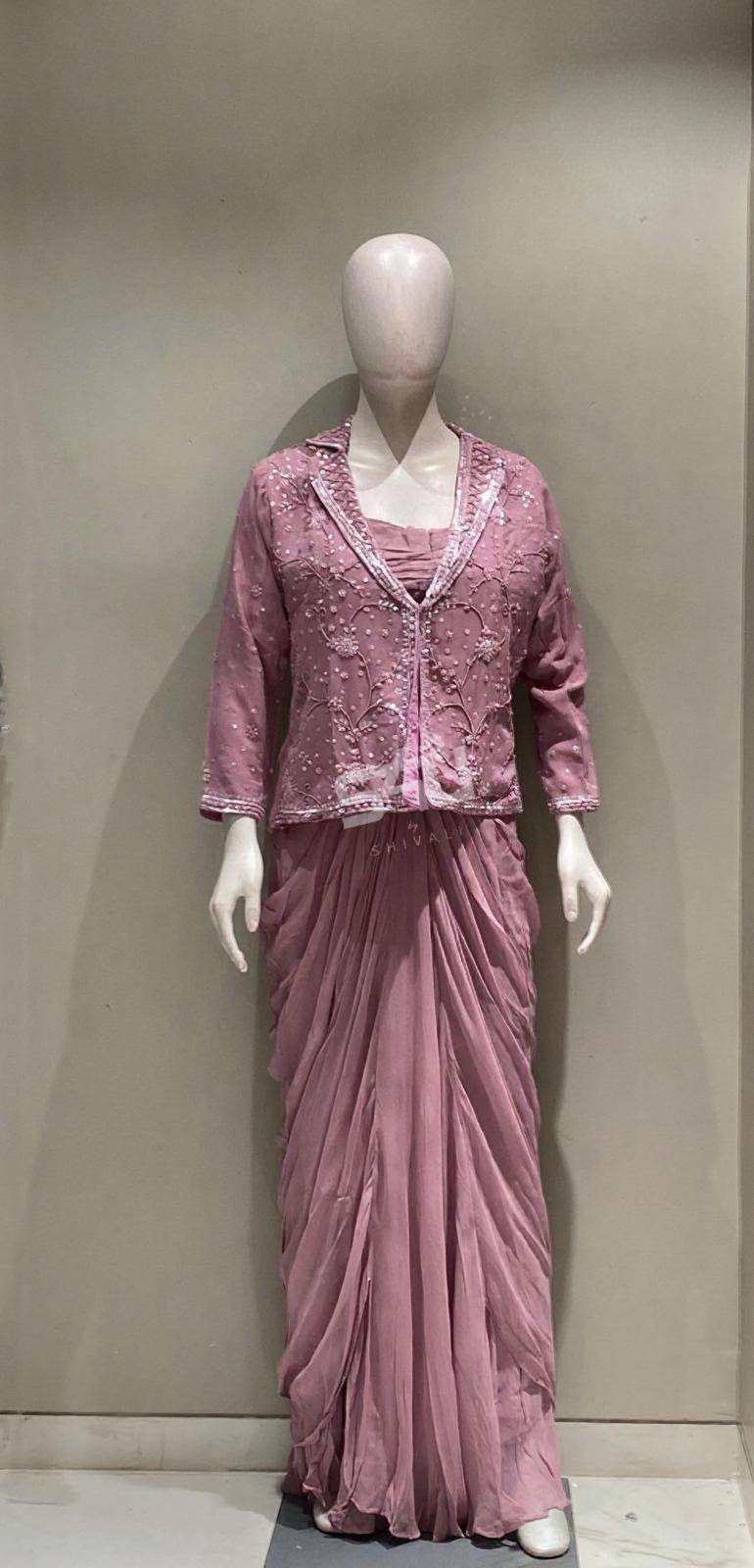 Rose Dust Drape Jacket Set