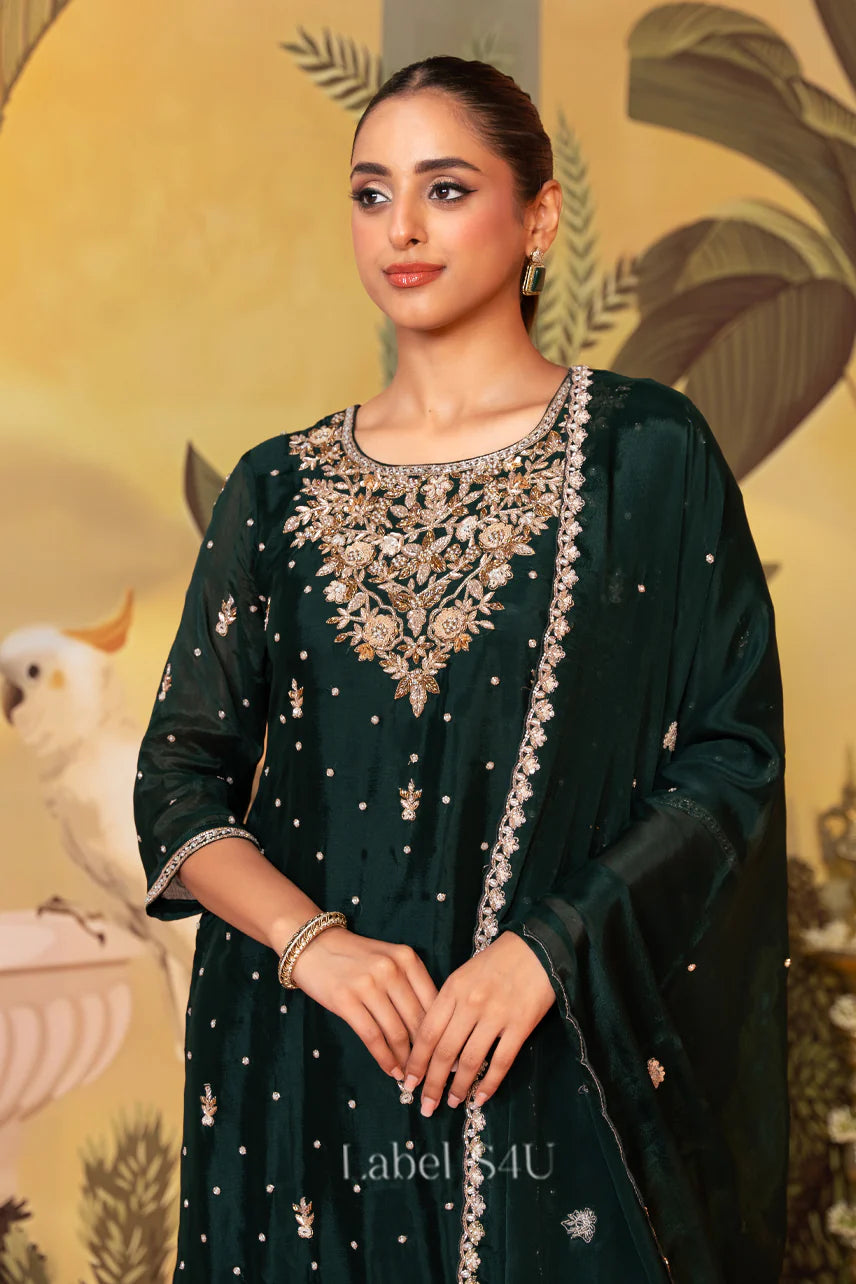 Emerald Mirror Sharara Set