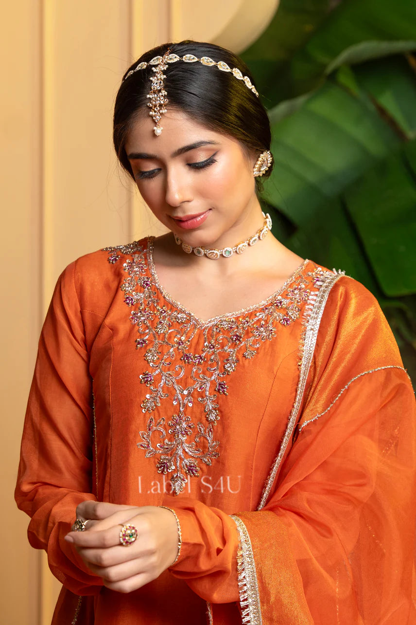 Amber Bloom Anarkali Set