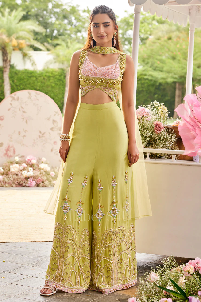 Lime Blossom Sharara Set