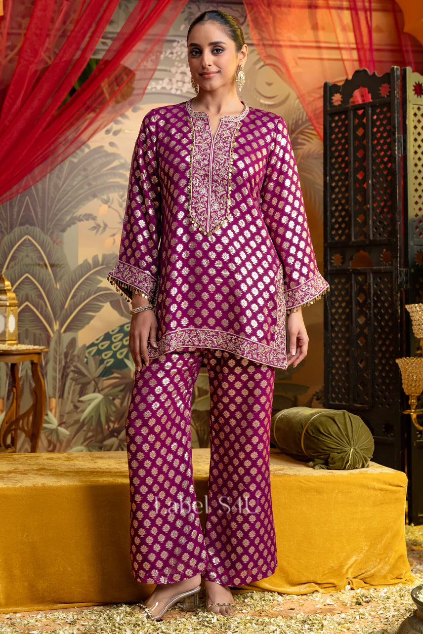 Royal Plum Brocade Set