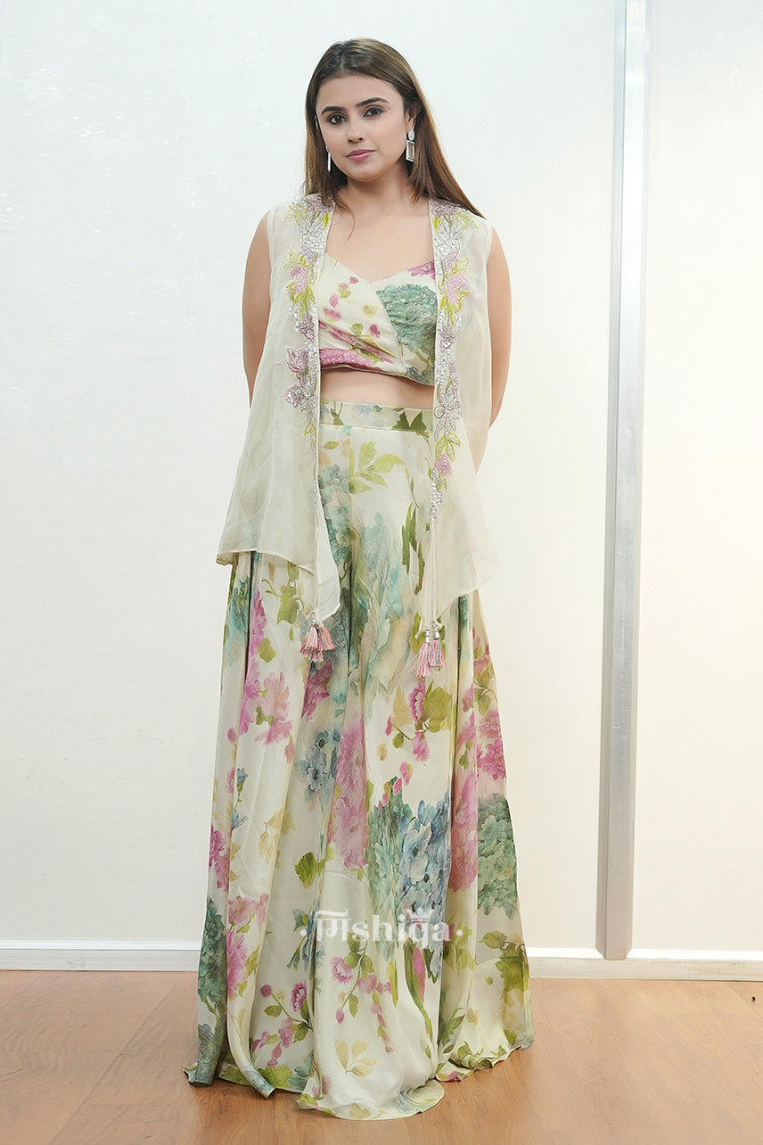 Floral Printed Lehenga Set