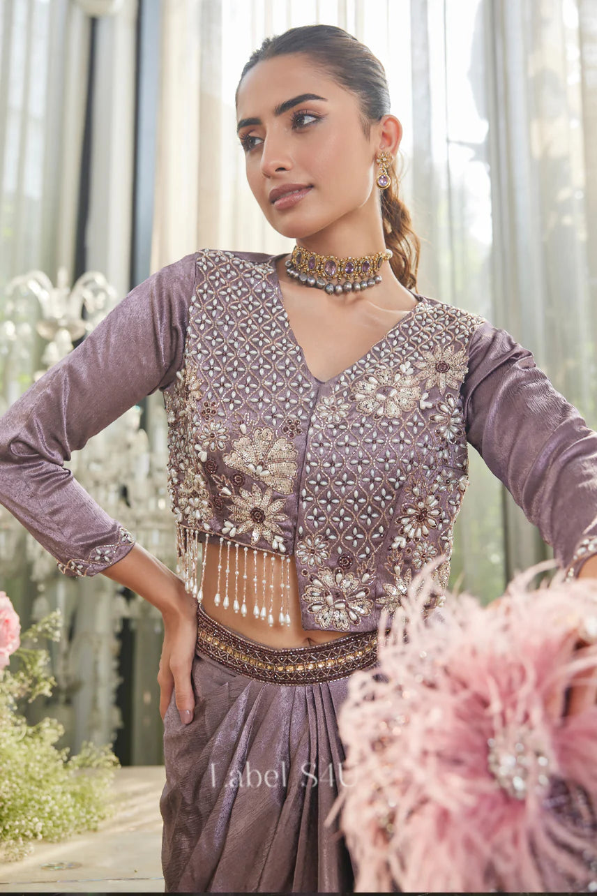 Smoky Mauve Skirt Set