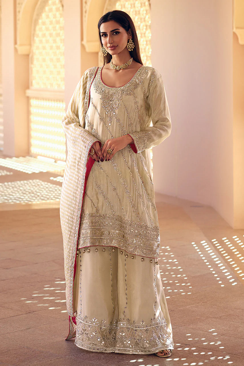 Champagne Glow Sharara Set