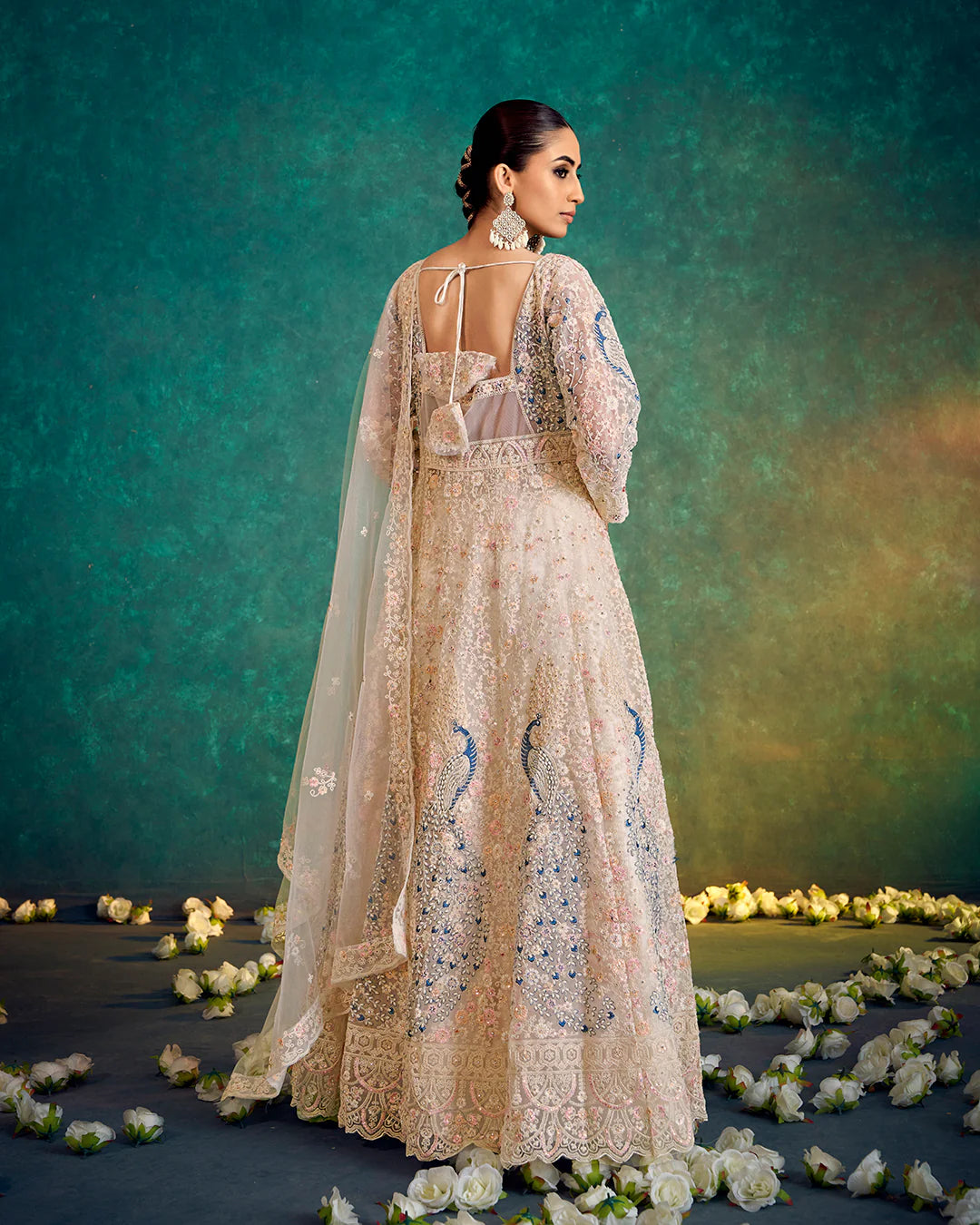 Ivory Peacock Lehenga