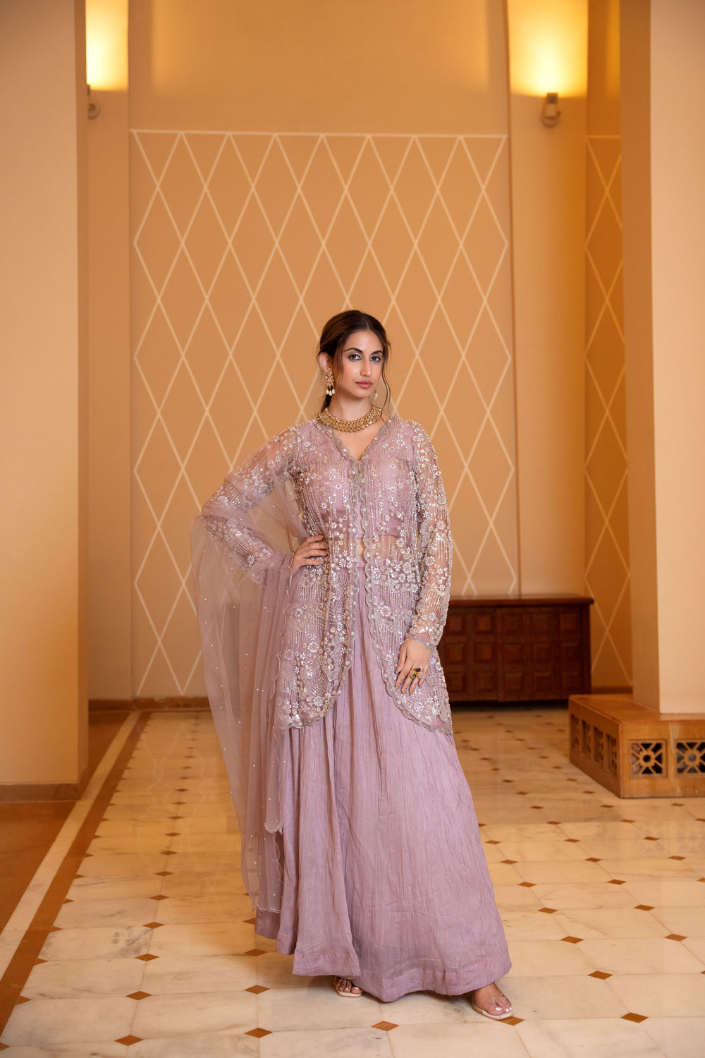 Lavender Moonlit Sharara Set