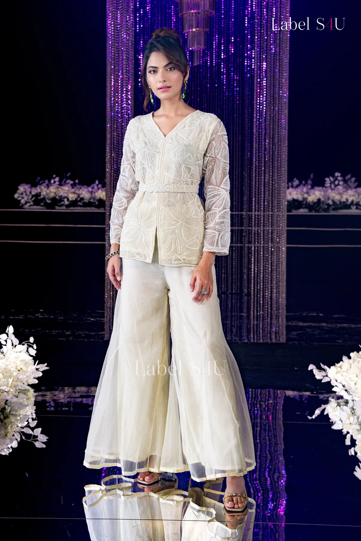 Ivory Petal Jacket Set