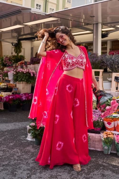 Fuchsia Bloom Lehenga Set