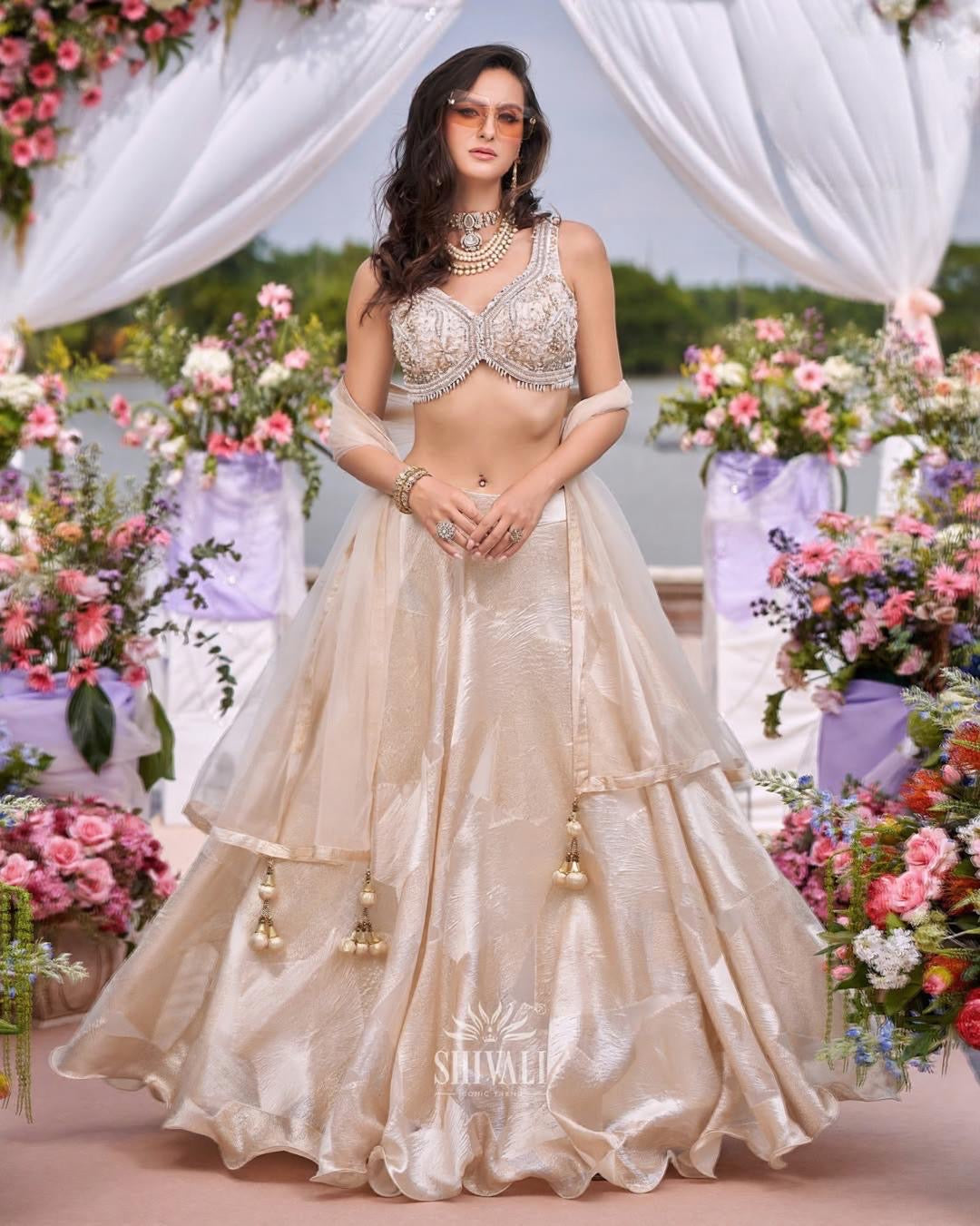 Champagne Bloom Bridal Lehenga