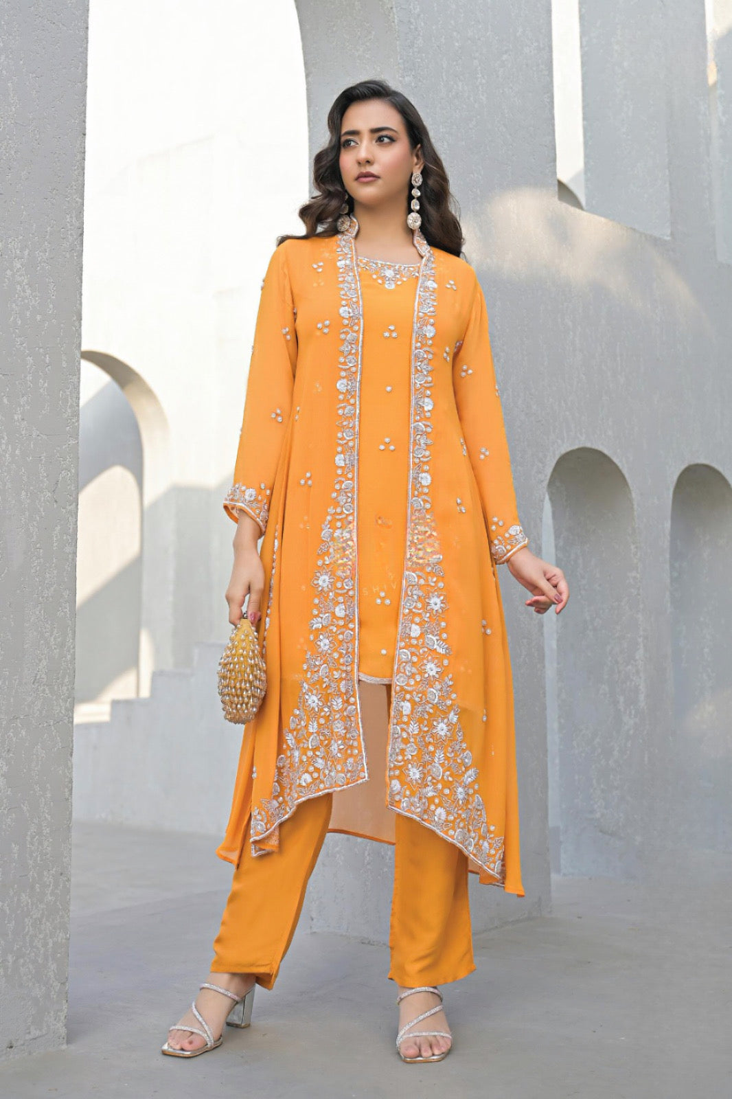 Saffron Elegance Jacket Set