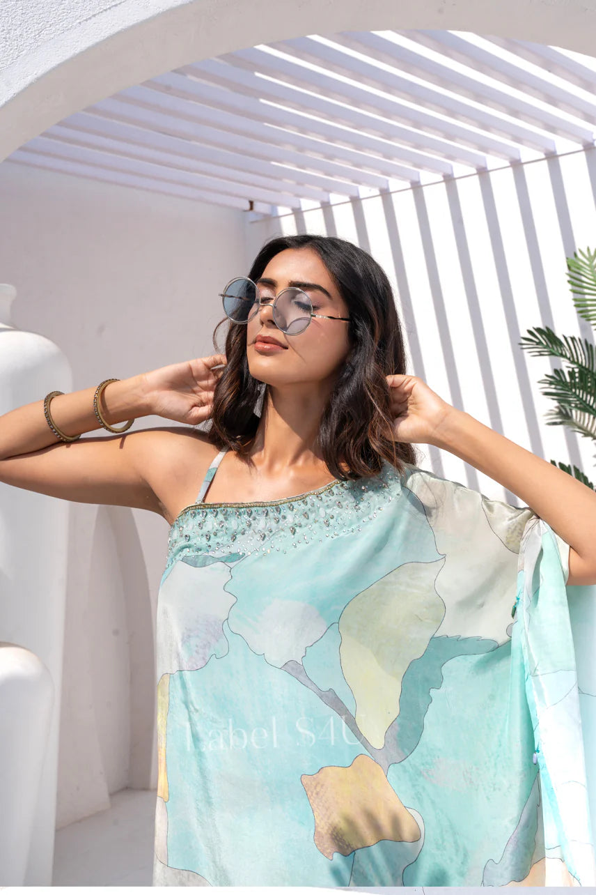 Aqua Pastel Kaftan Set