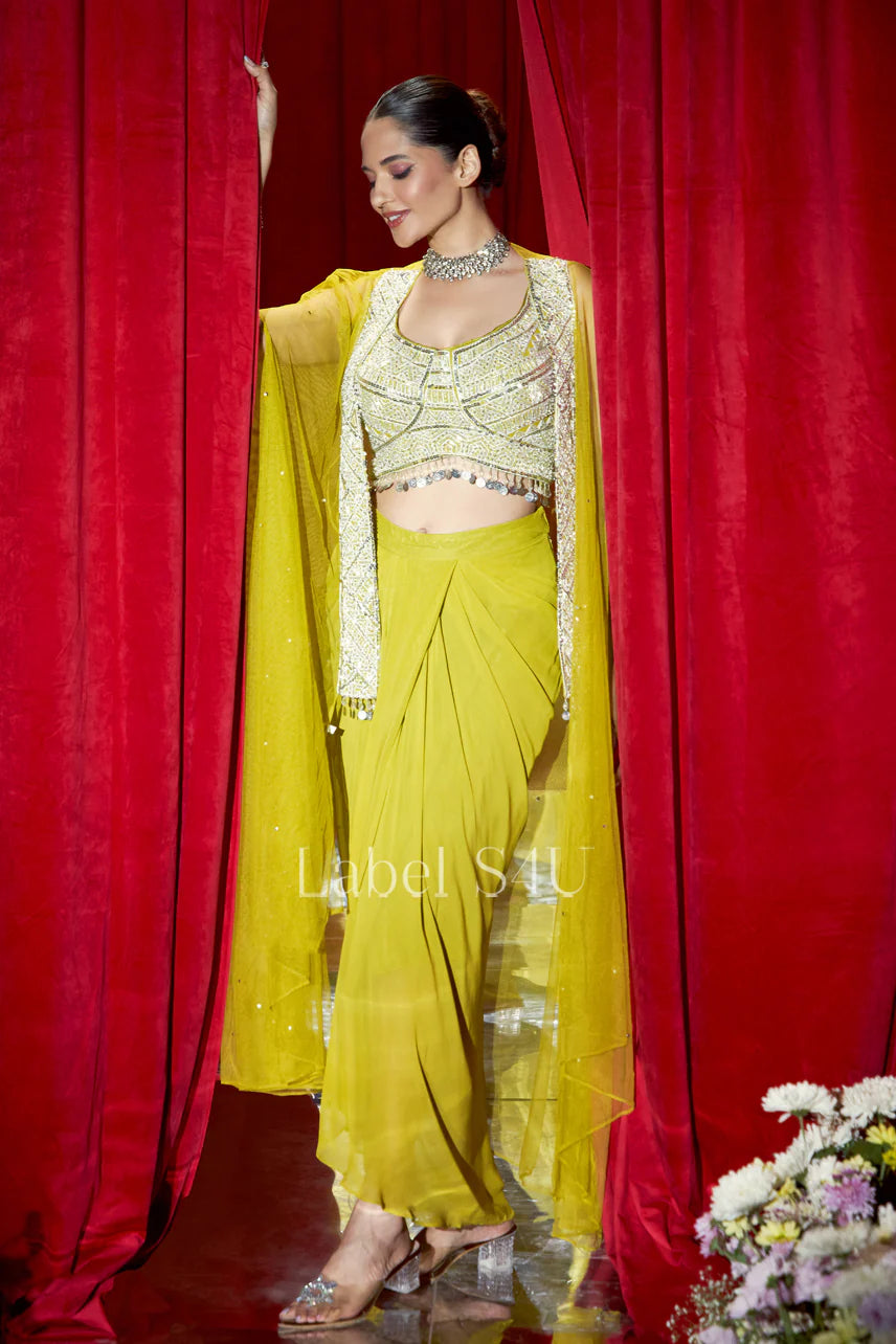 Sunlit Lime Sharara Set