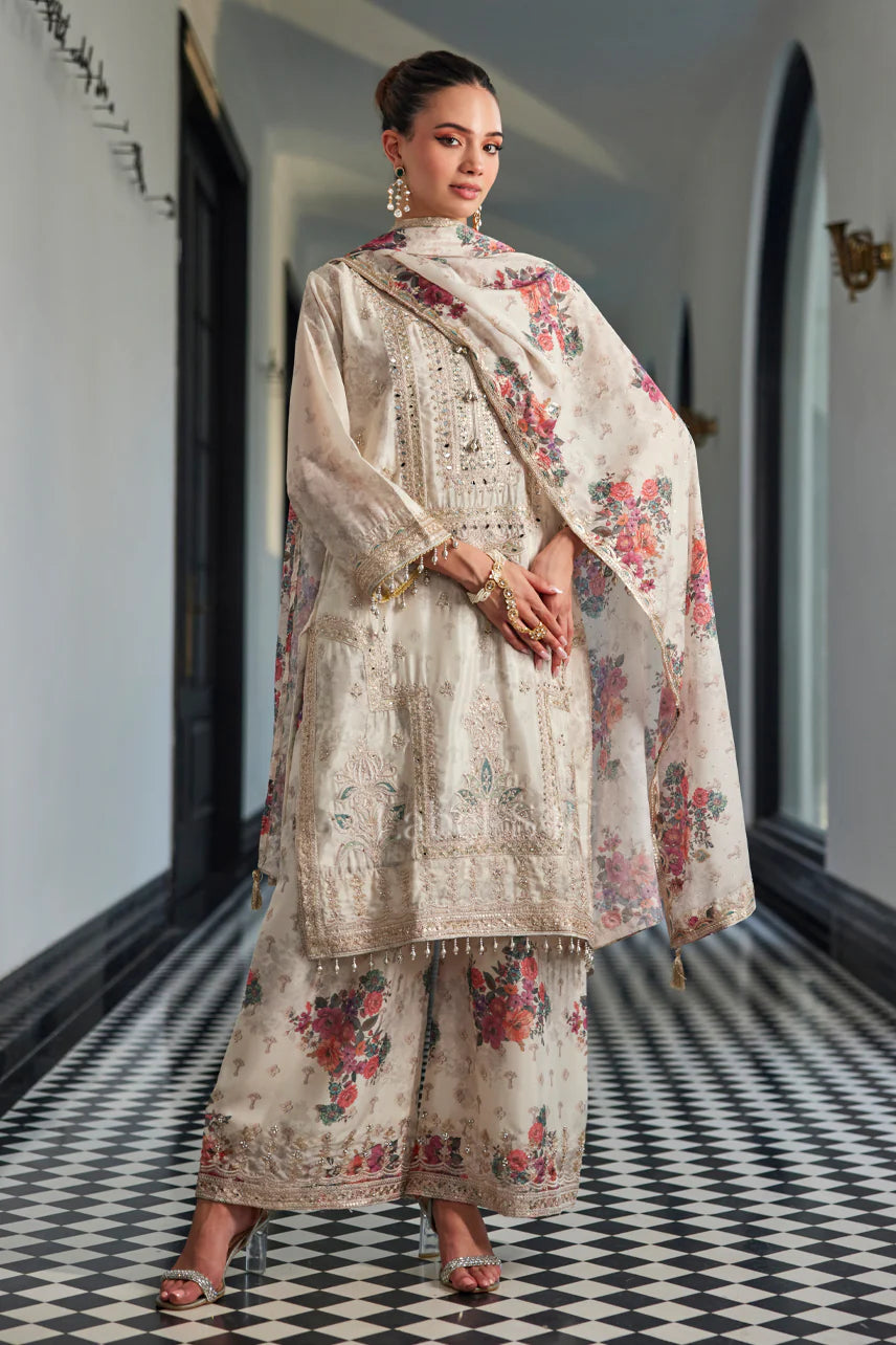 Ivory Floral Suit Set
