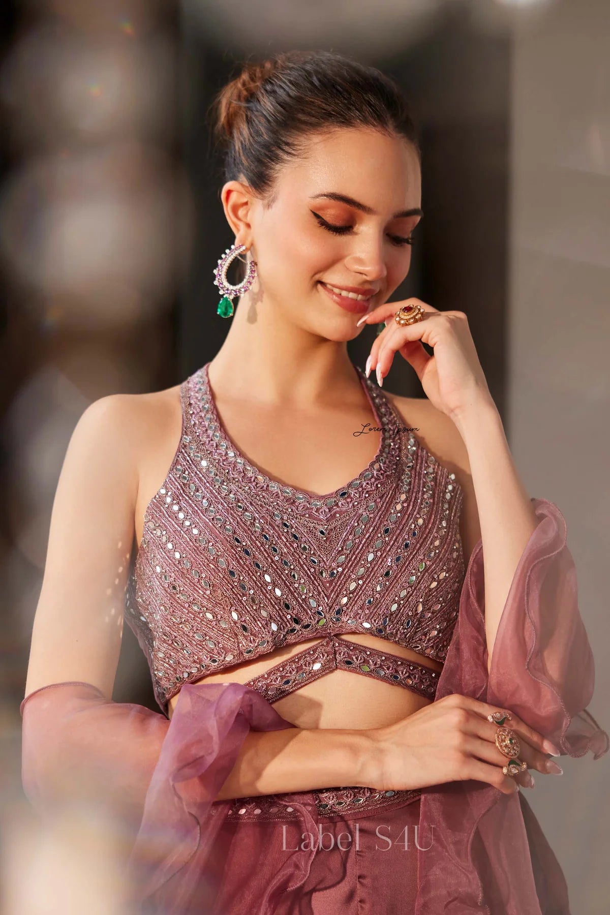 Blush Sparkle Lehenga