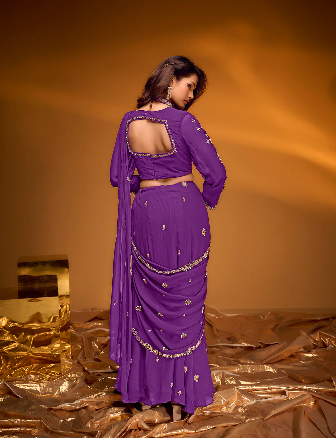 Violet Grace Drape Saree