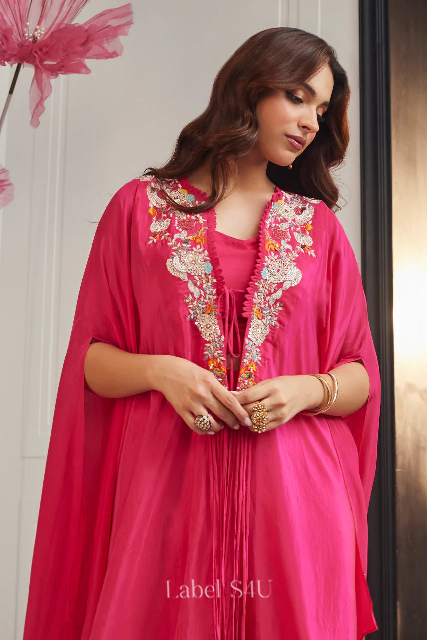 Rose Fuchsia Kaftan Set