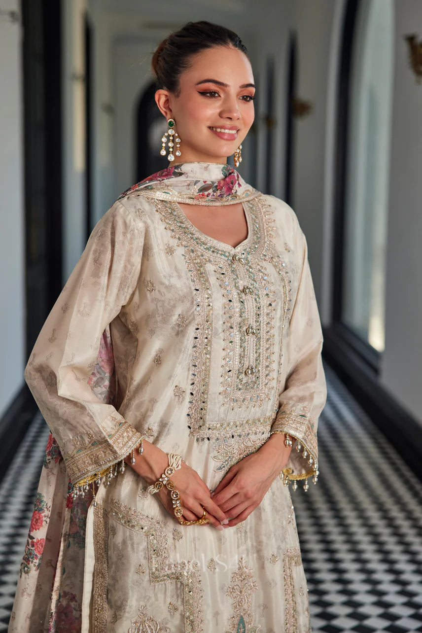 Ivory Floral Suit Set