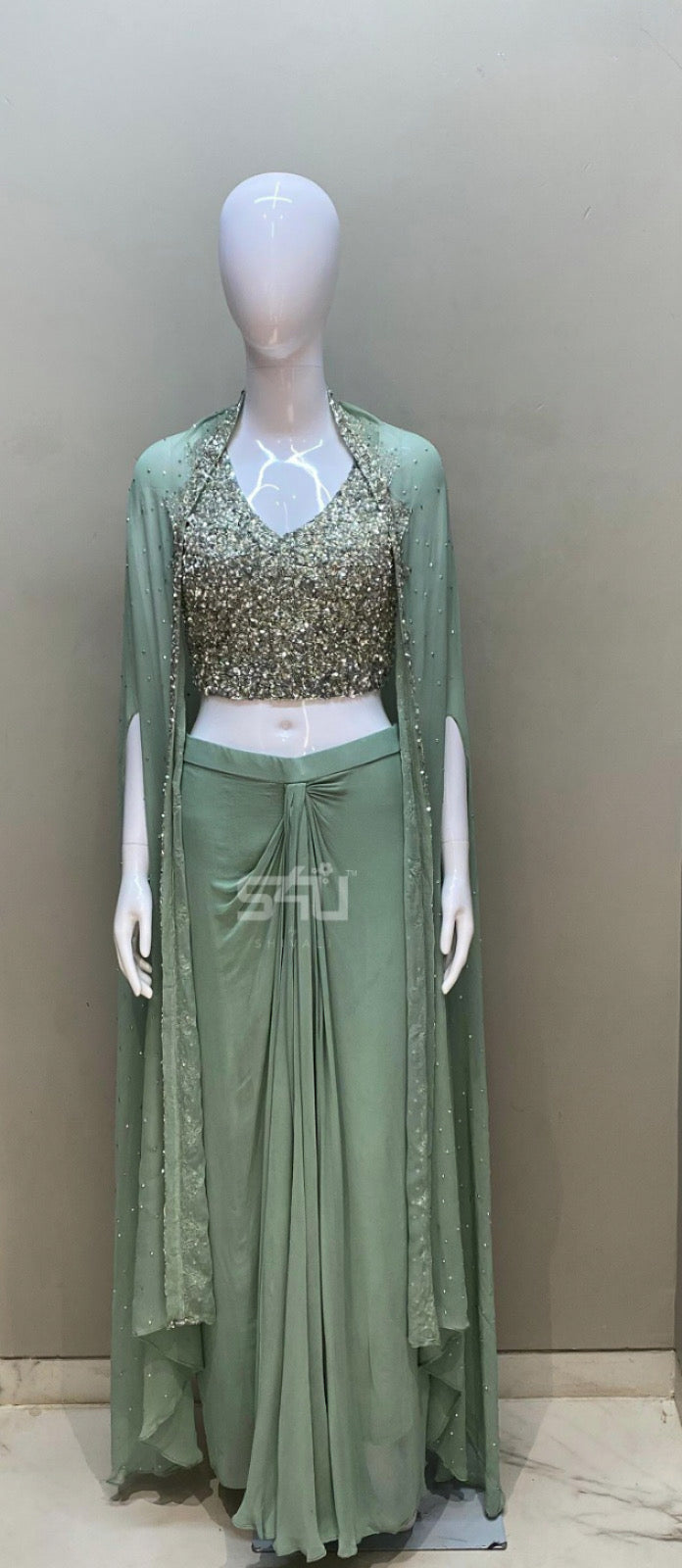 Mint Crystal Drape Set