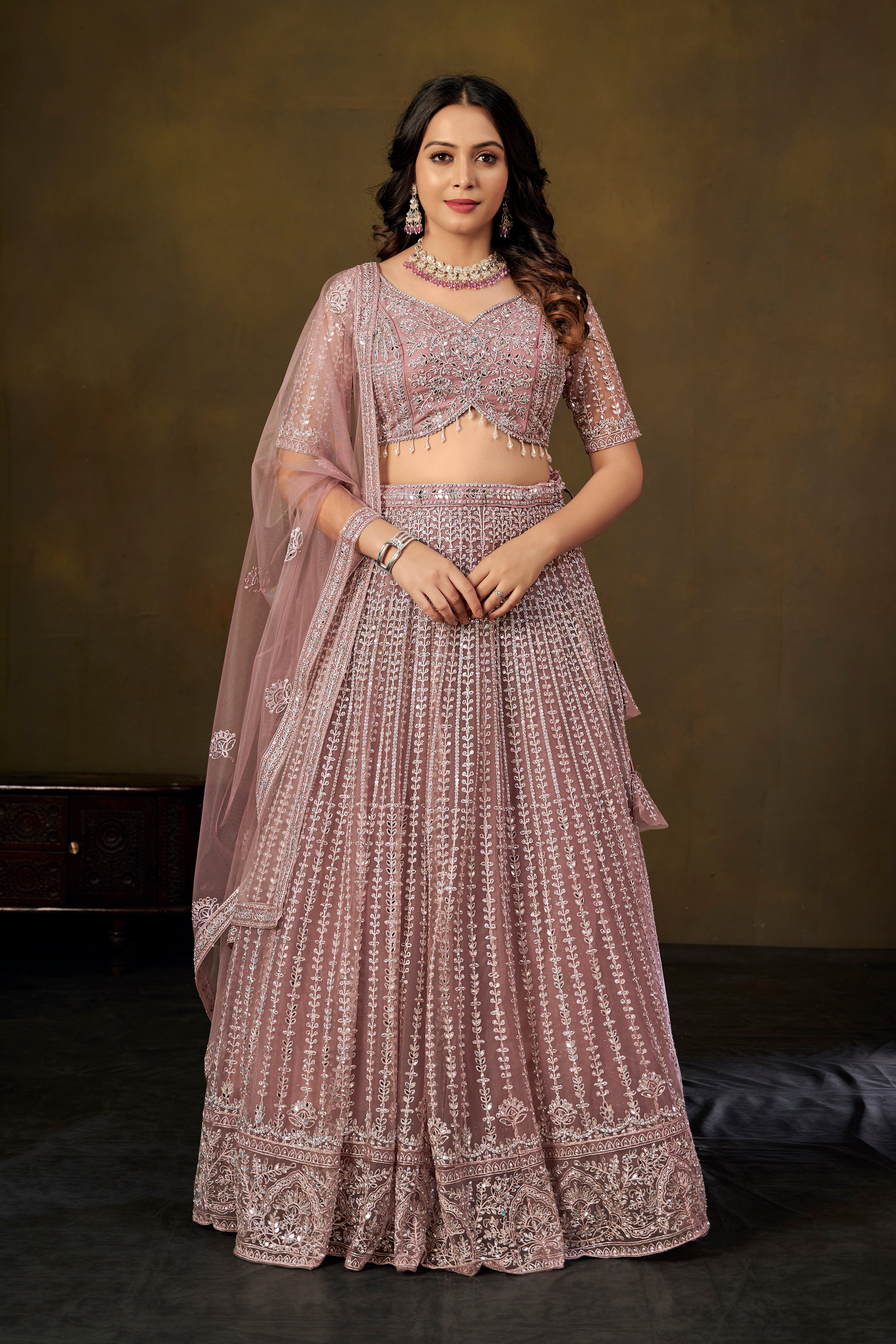 Blush Crystal Lehenga Set
